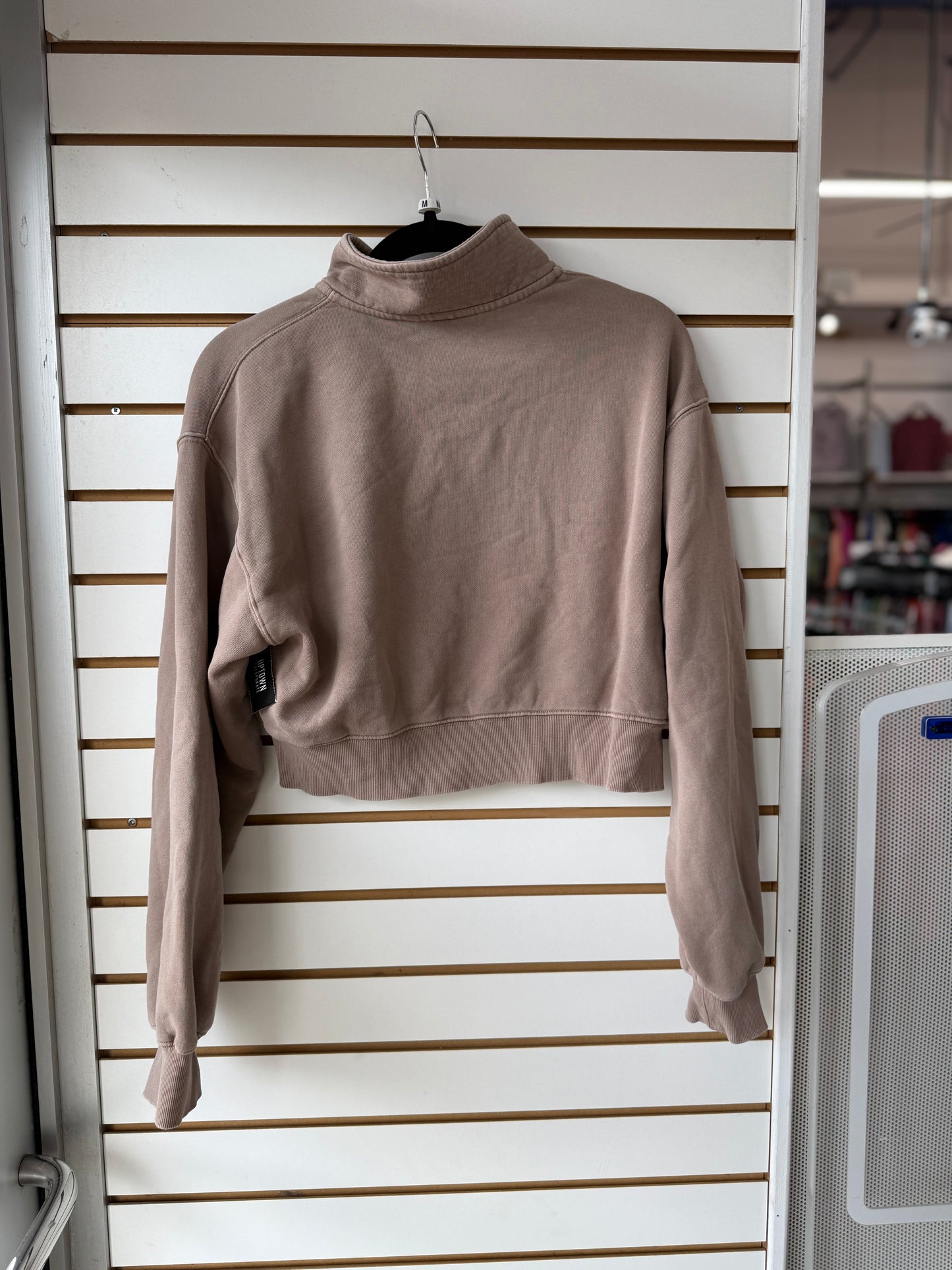 TNA sweat fleece cropped quarter zip size medium
