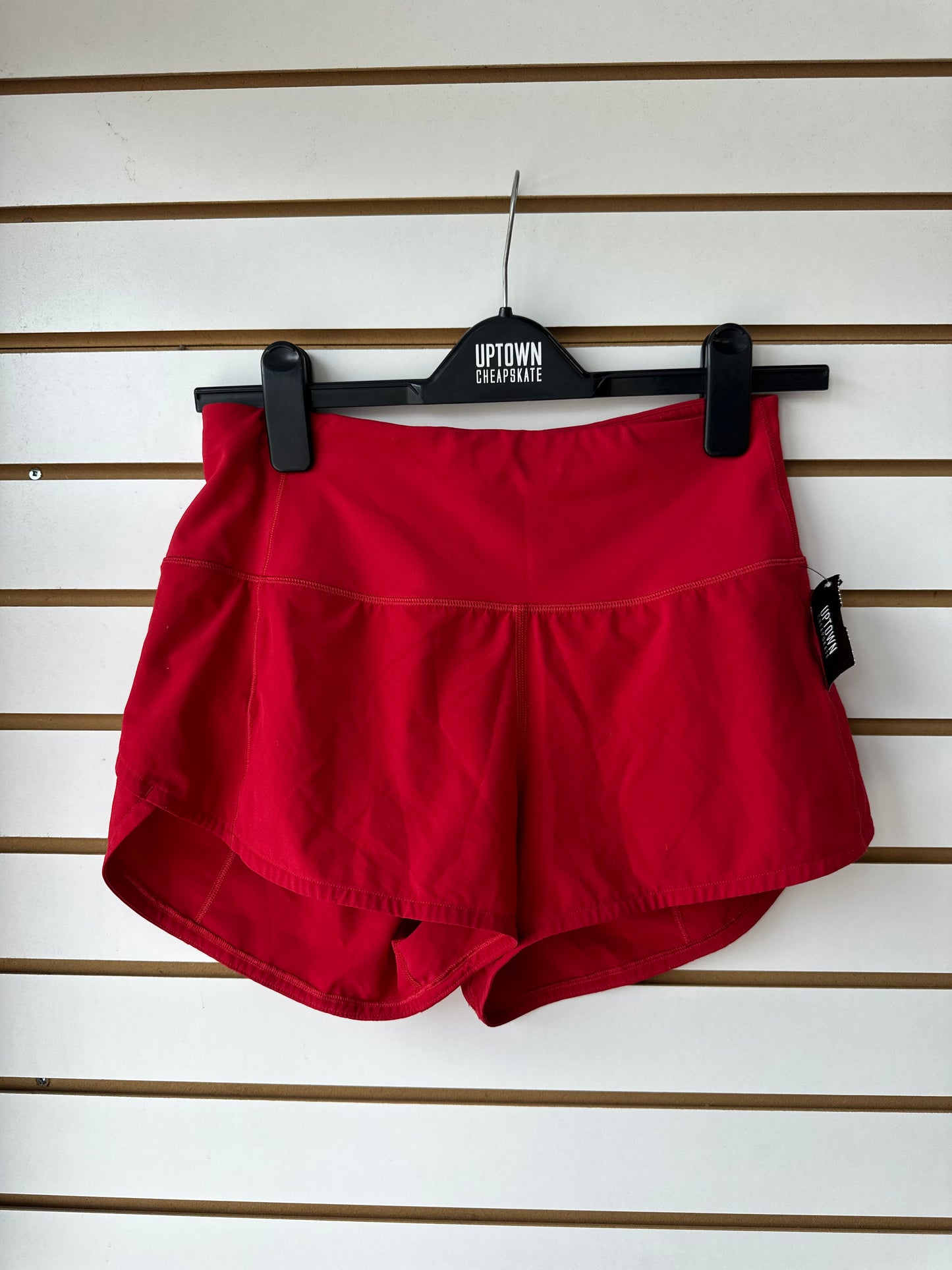 Lululemon red speed up shorts size 4