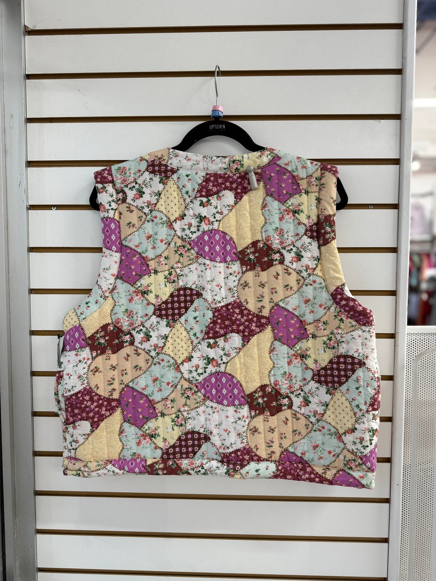 & Merci quilted floral patchwork vest size large
