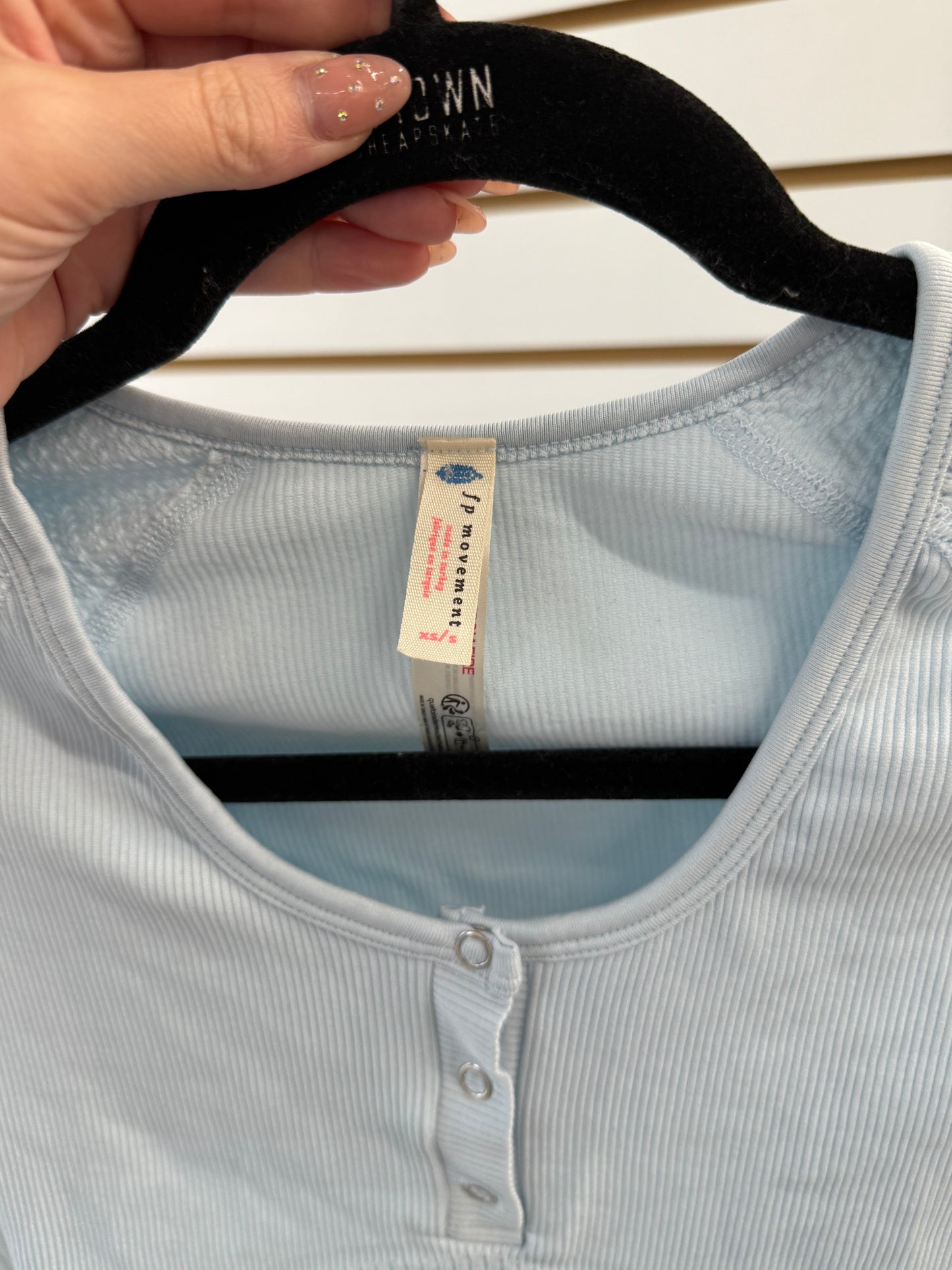 Free People Movement light blue Bail Out open back henley size XS/S