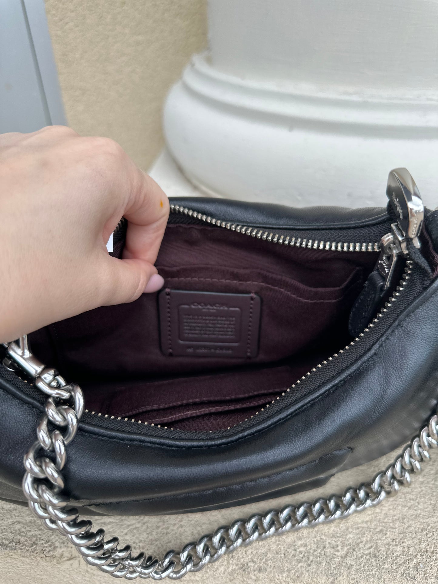 Coach black Teri shoulder chain bag with long strap small wear