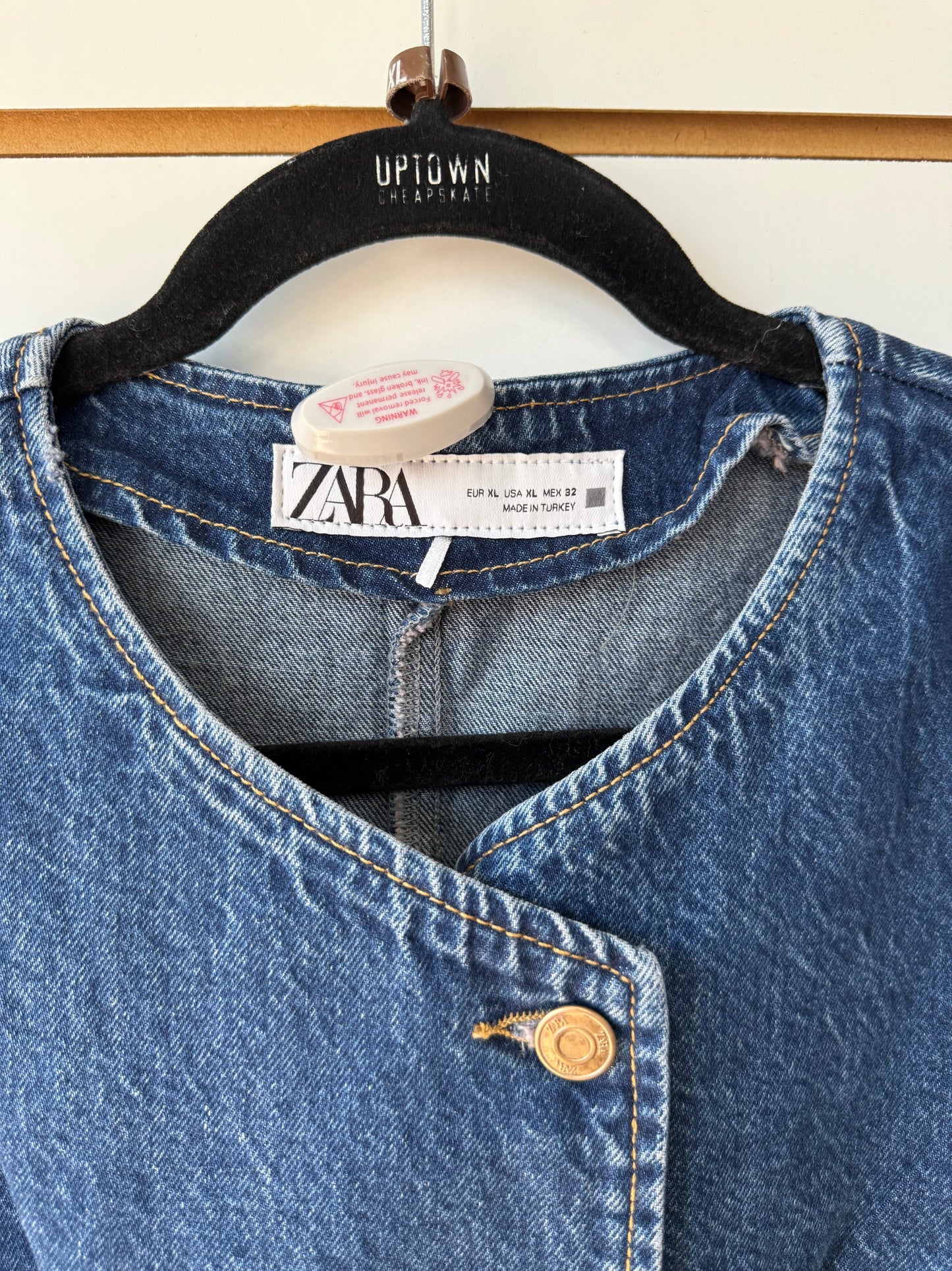 Zara denim button vest size XL