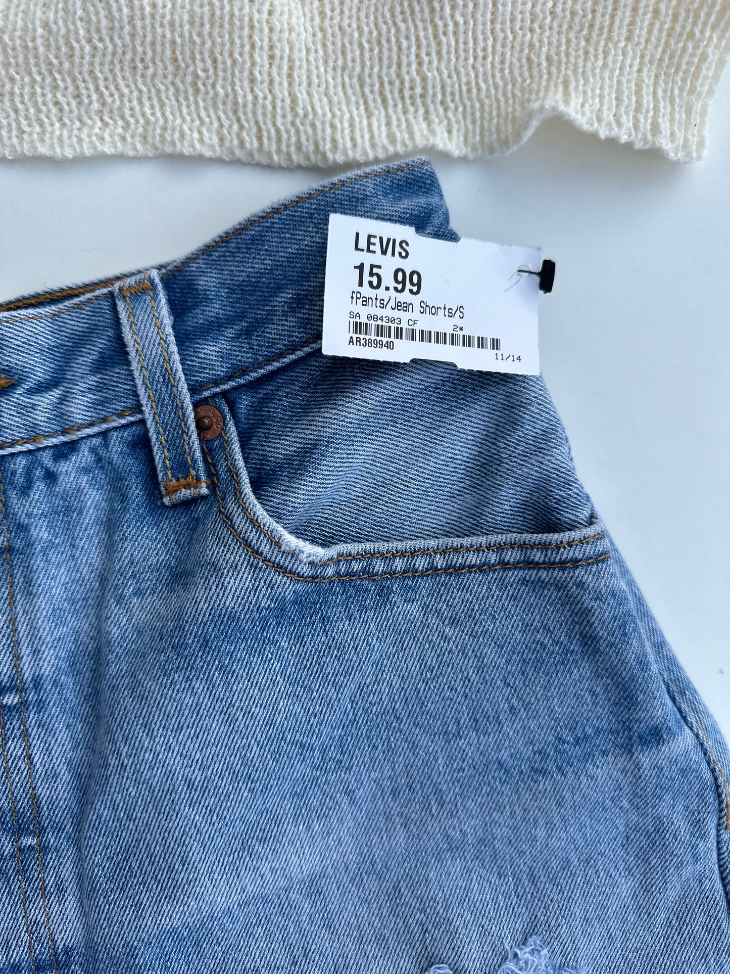 Levi’s 501 distressed cutoff shorts (S)
