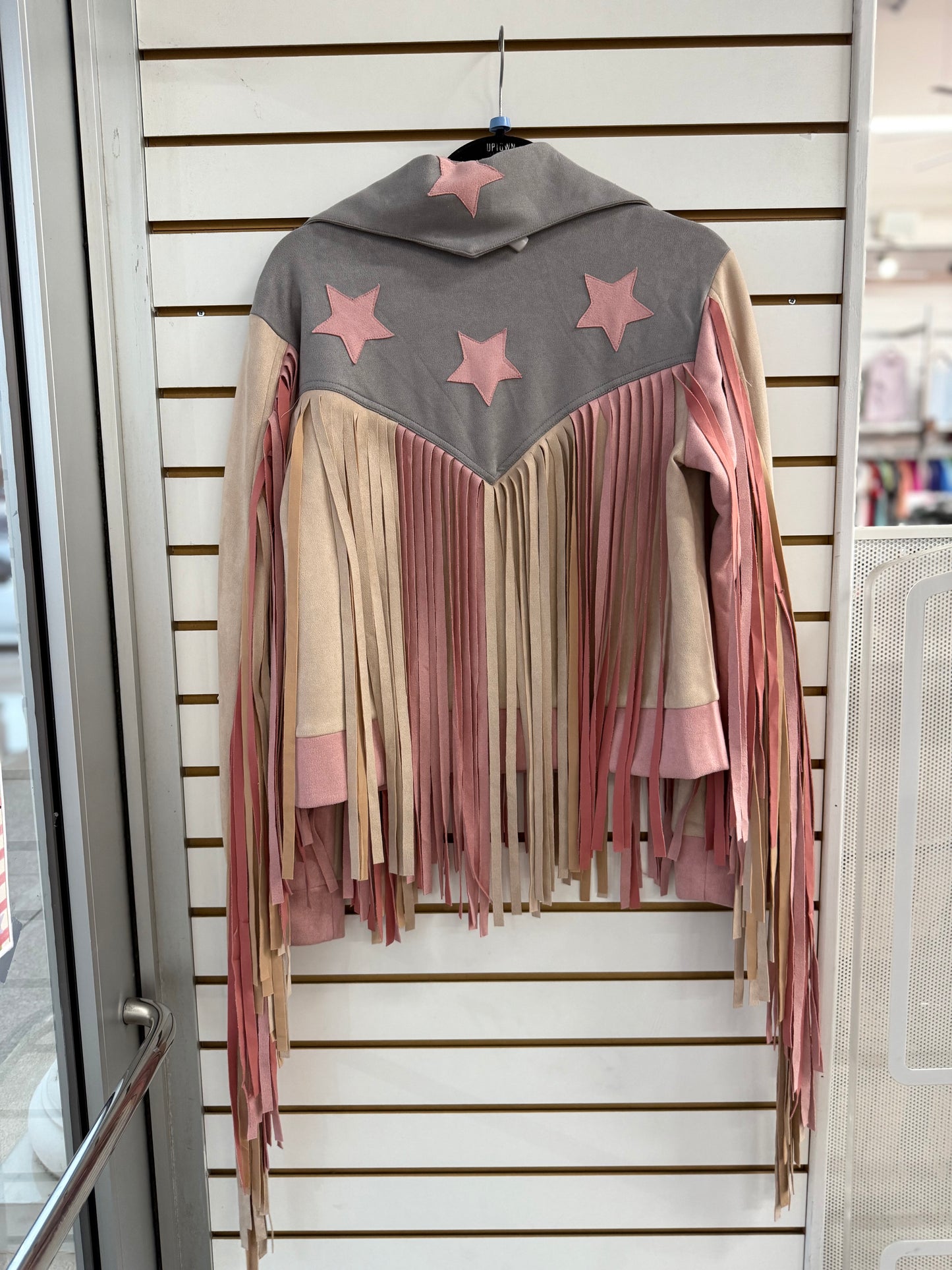 Cloud Ten pastel fringe star cowgirl jacket size large