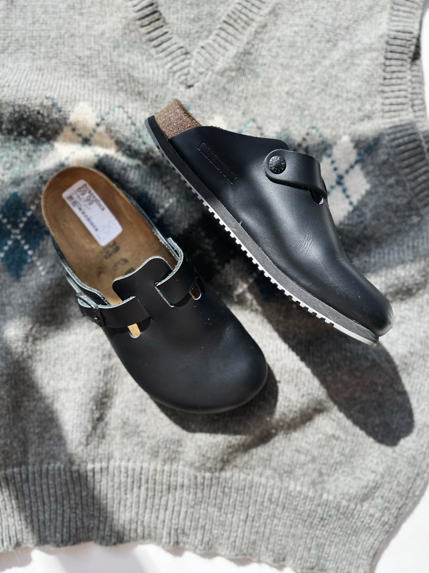 Birkenstock Boston clogs black leather super grip (women’s 7/38)