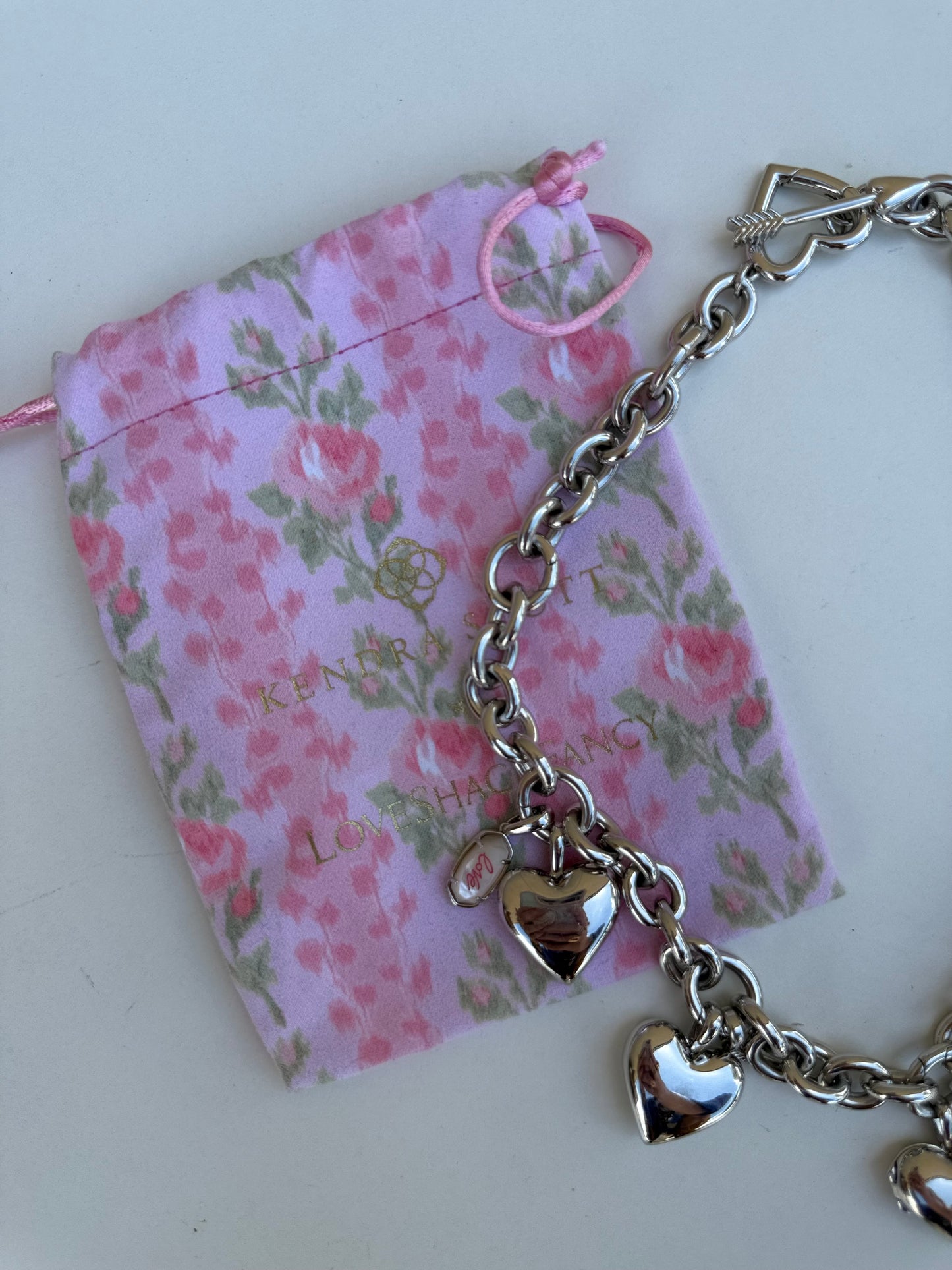 Kendra Scott x LoveShackFancy silver charm necklace