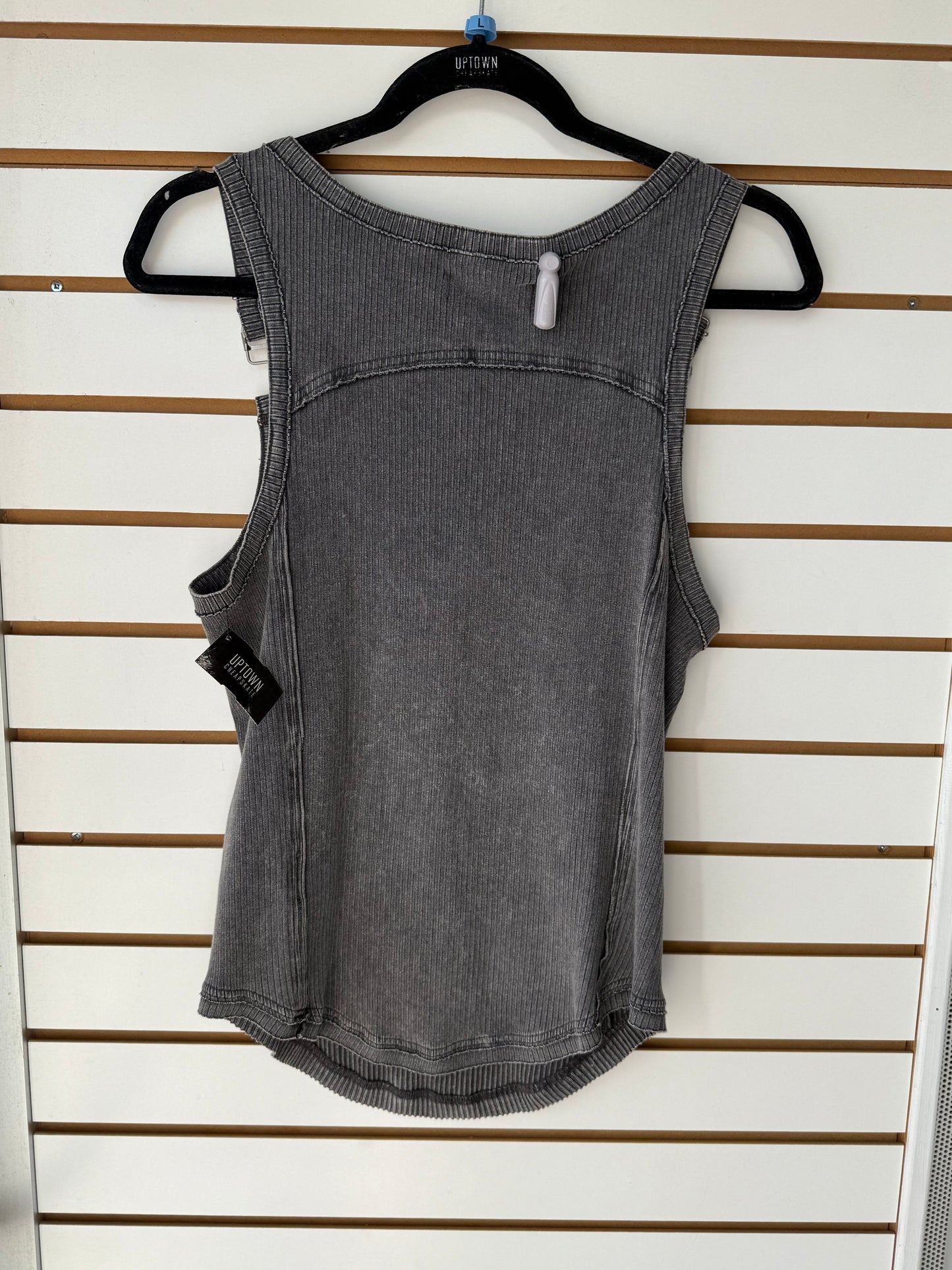 NWT We the Free Jamie buckle tank charcoal gray/black sz L
