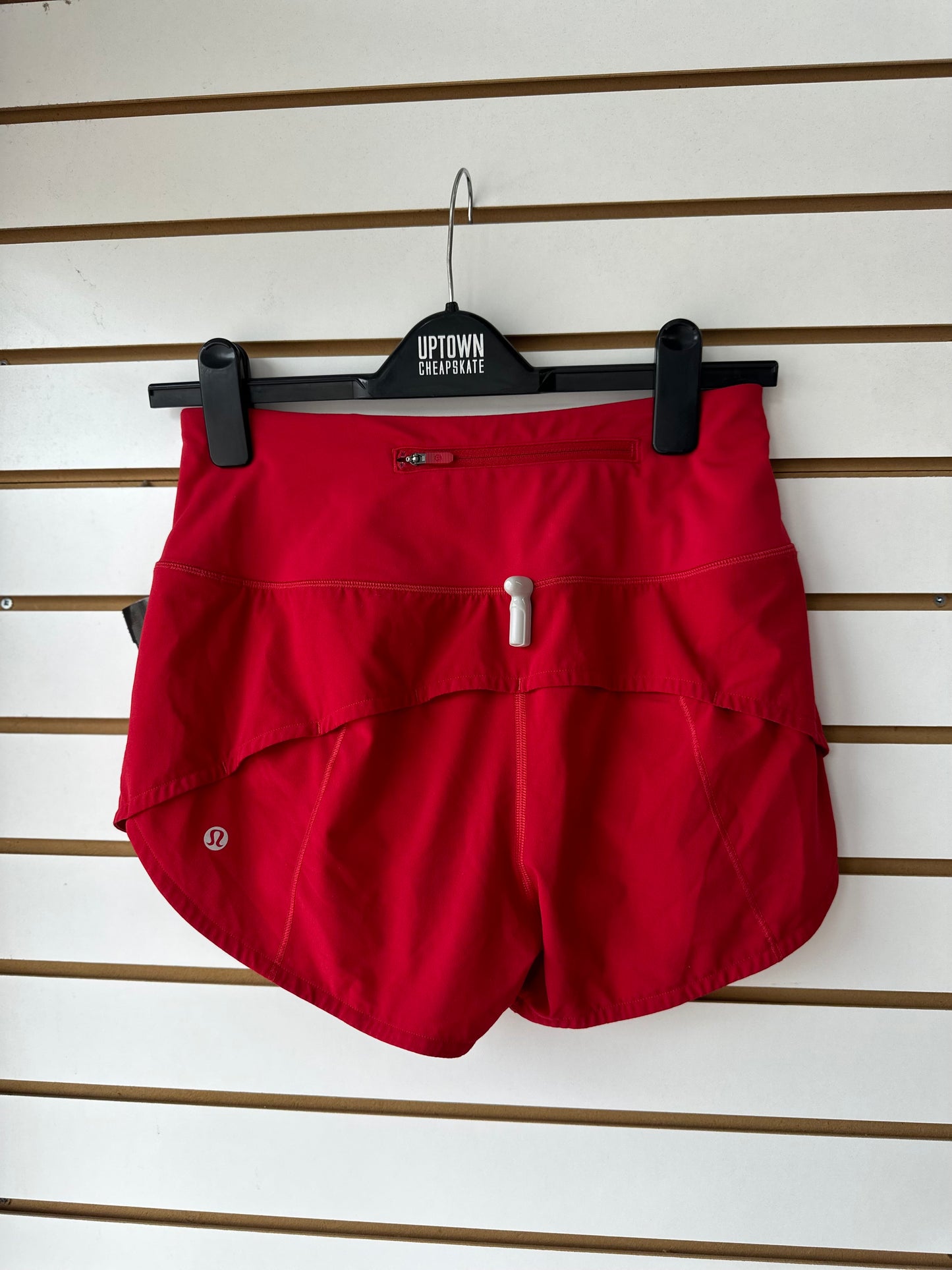 Lululemon red speed up shorts size 4