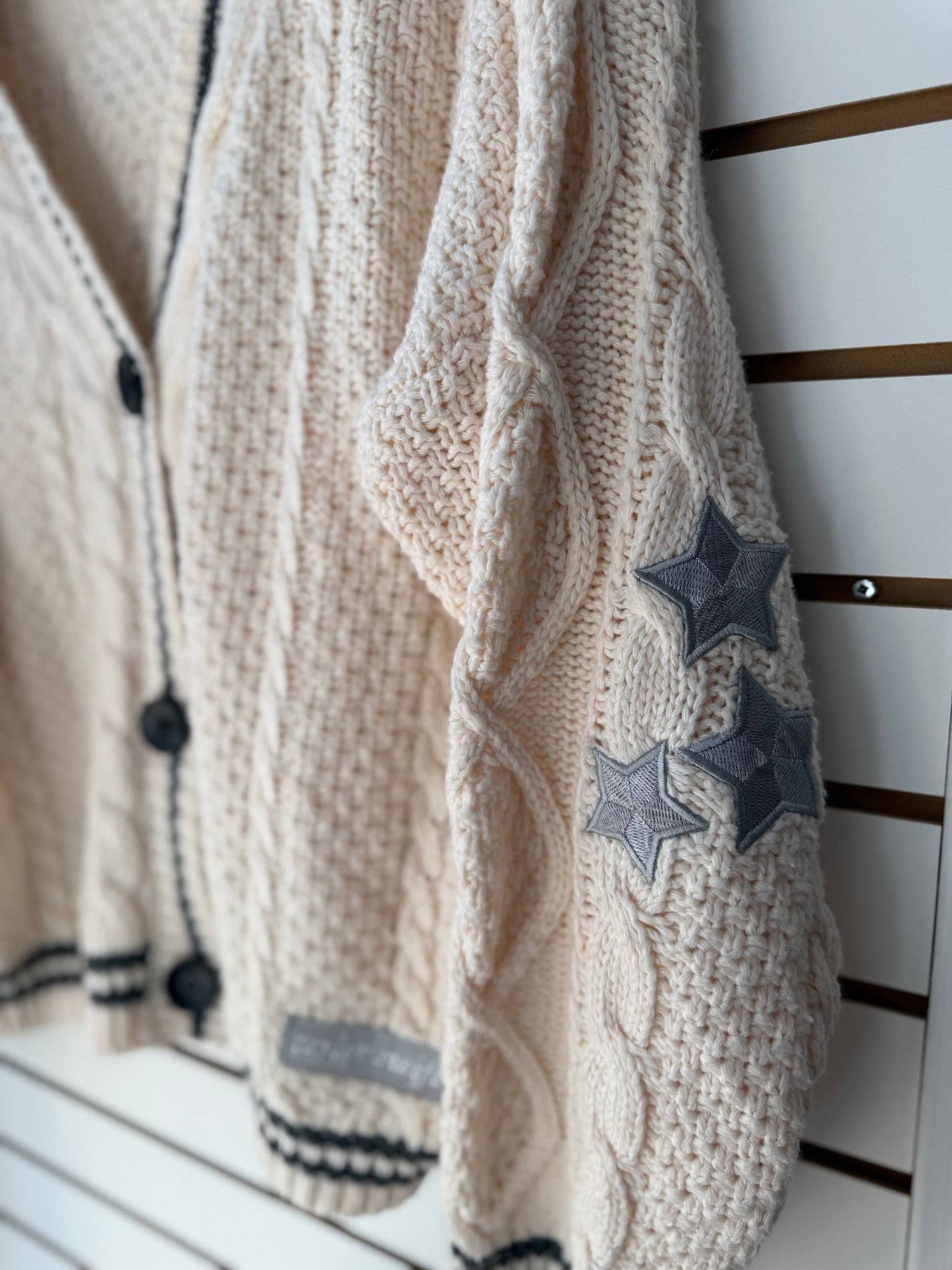 Taylor Swift Folklore cream silver cardigan size M/L