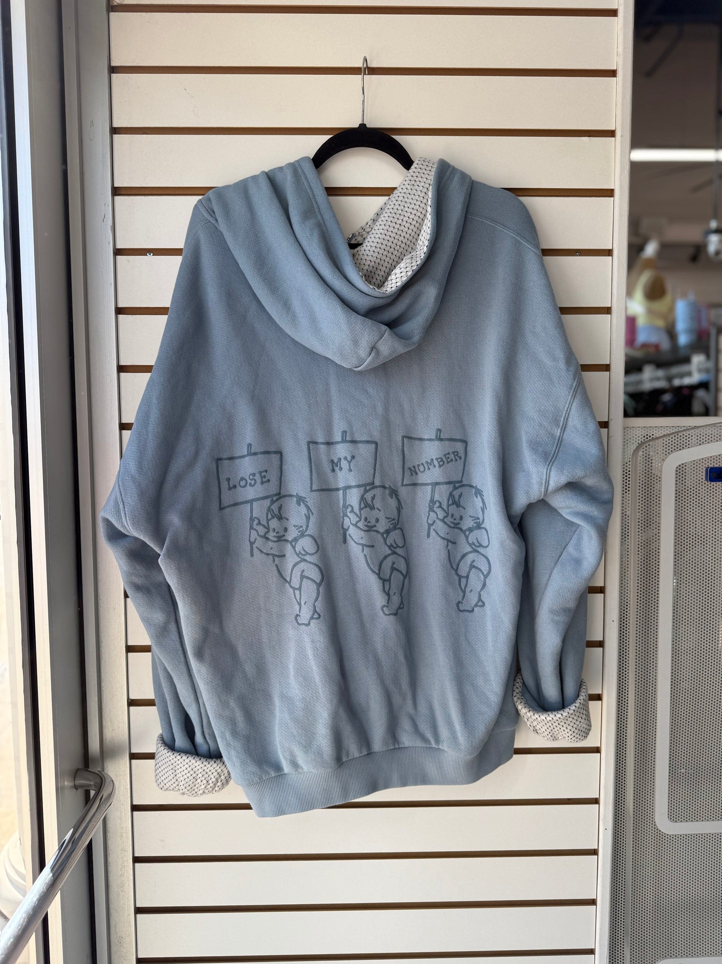 Boys Lie blue lose my number hoodie size XL/XXL