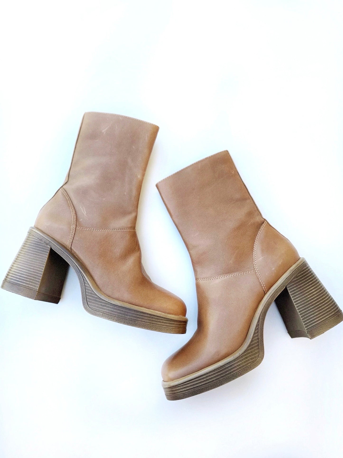 Steve Madden Fantsie brown leather booties (9.5)