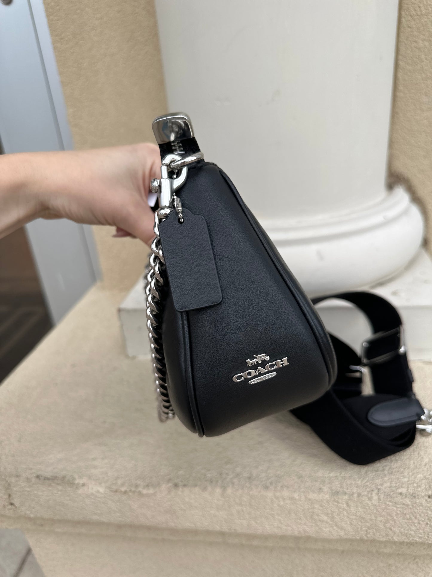 Coach black Teri shoulder chain bag with long strap small wear