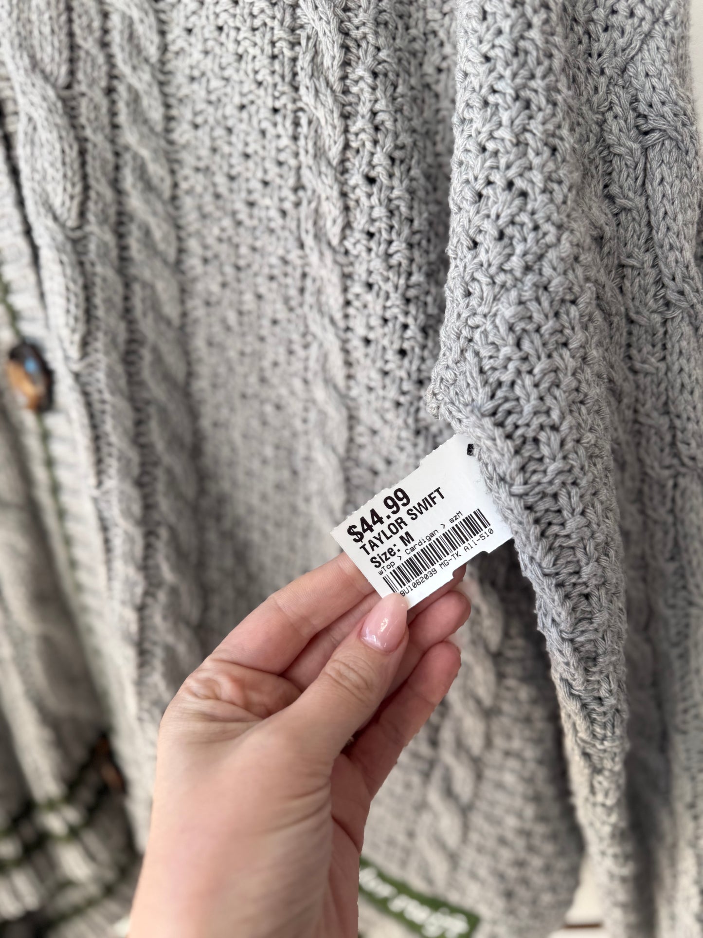 Taylor Swift Folklore gray/green cardigan size M/L