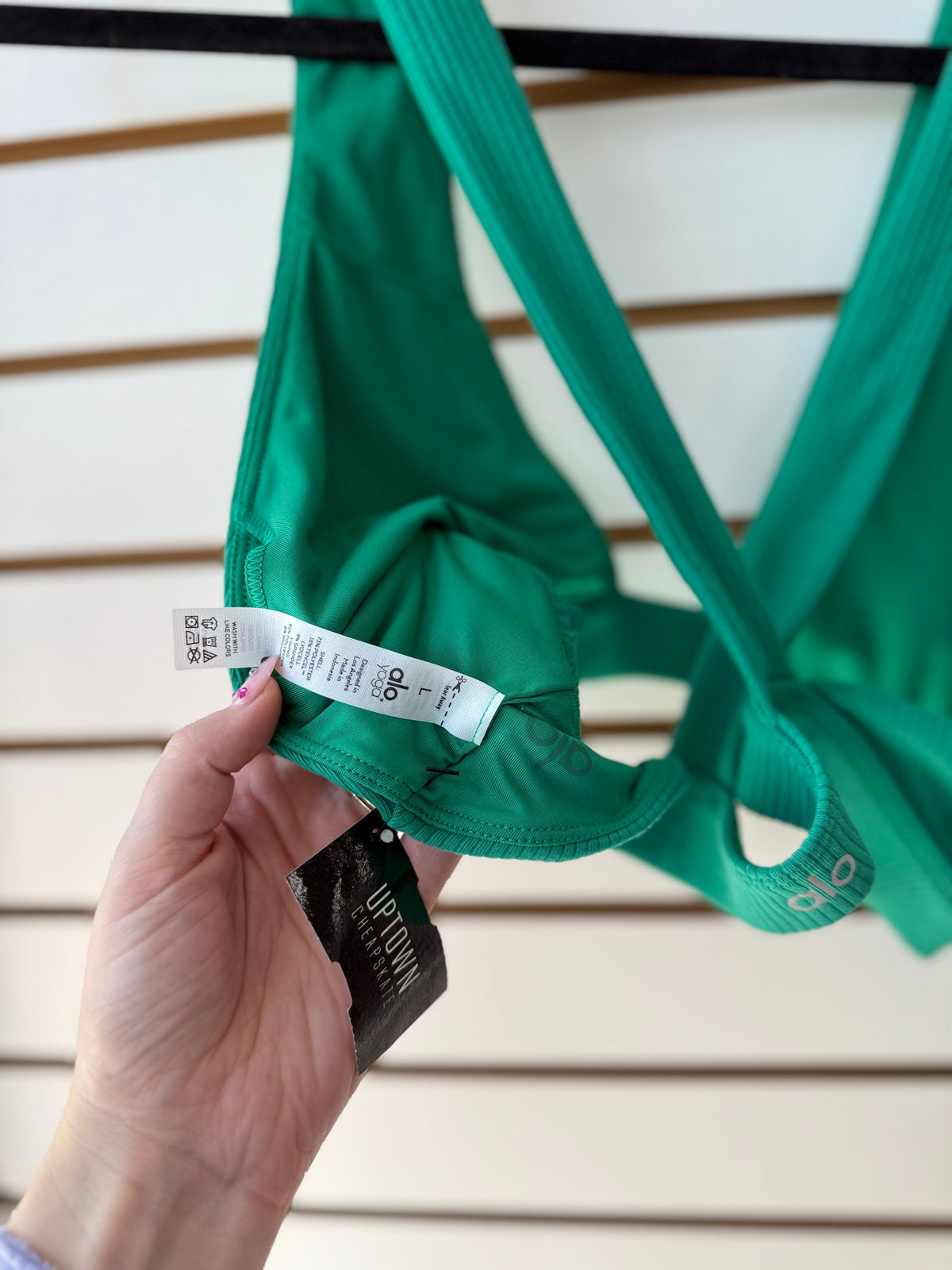 ALO Yoga green sports bra size large