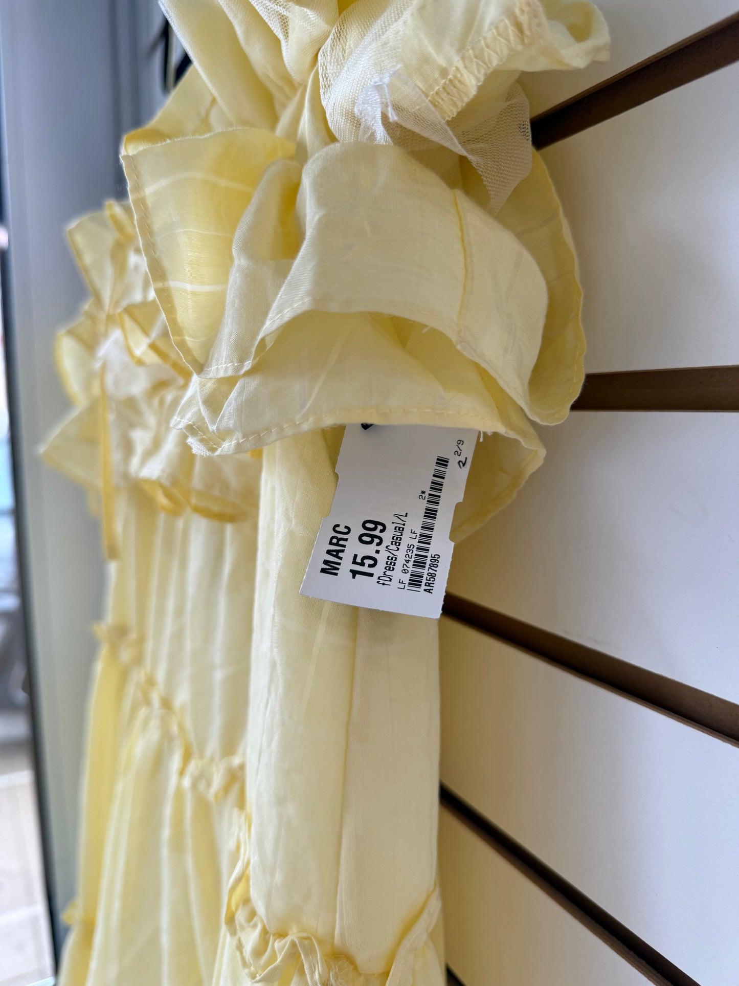 NWT Marc yellow ruffle dress size large