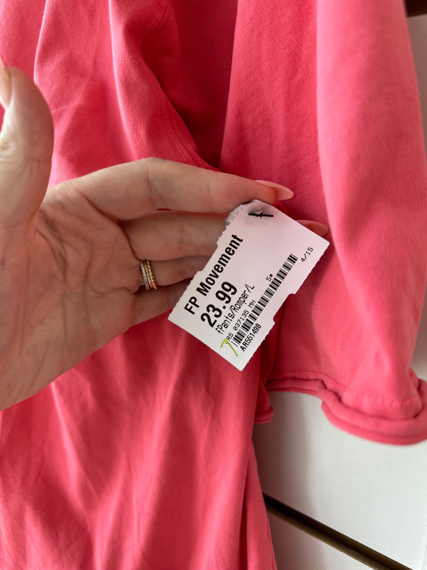 FP Movement hotshot tee onesie size Large hot pink