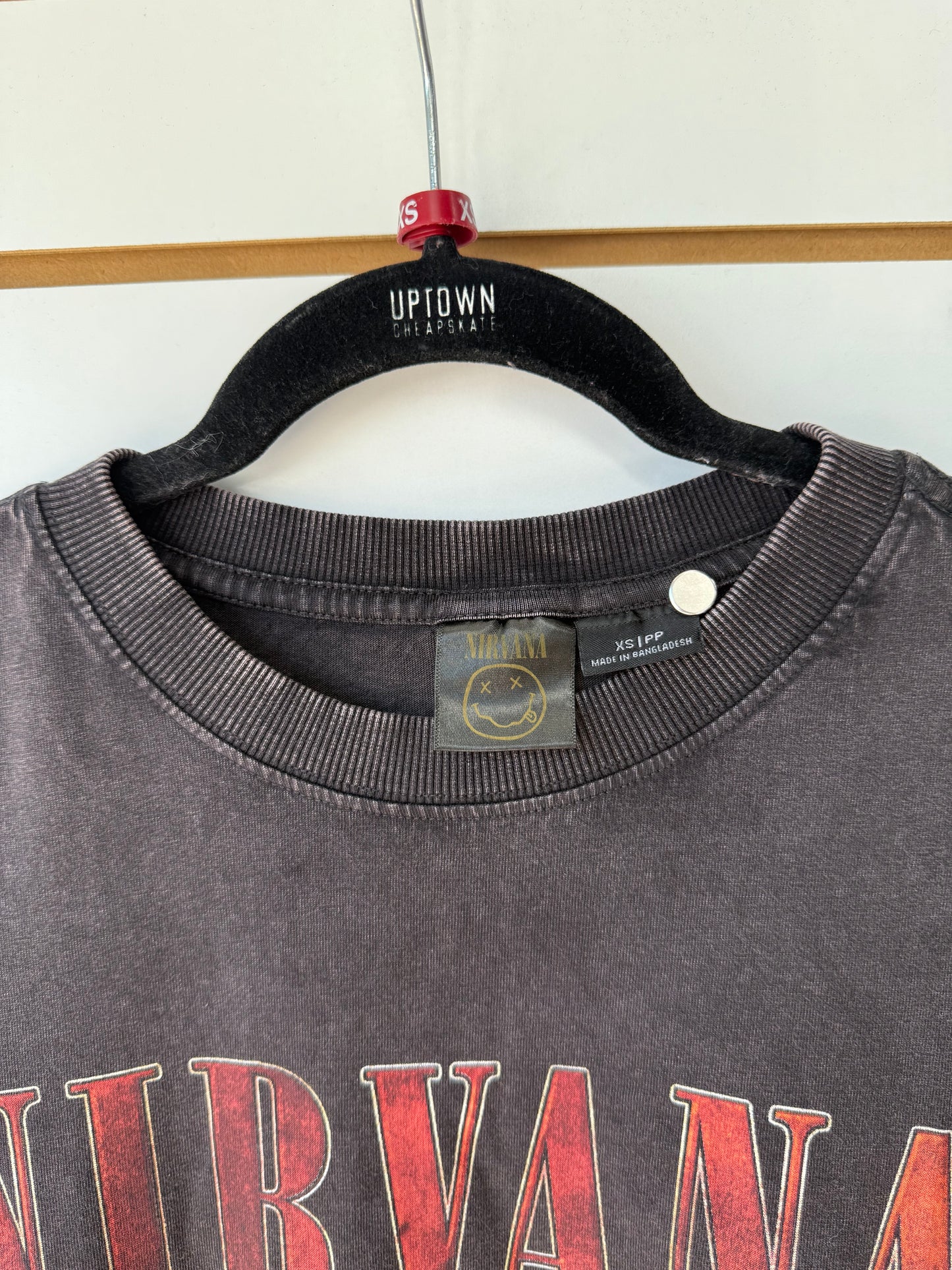 Nirvana Cotton On washed black tshirt size men’s XS