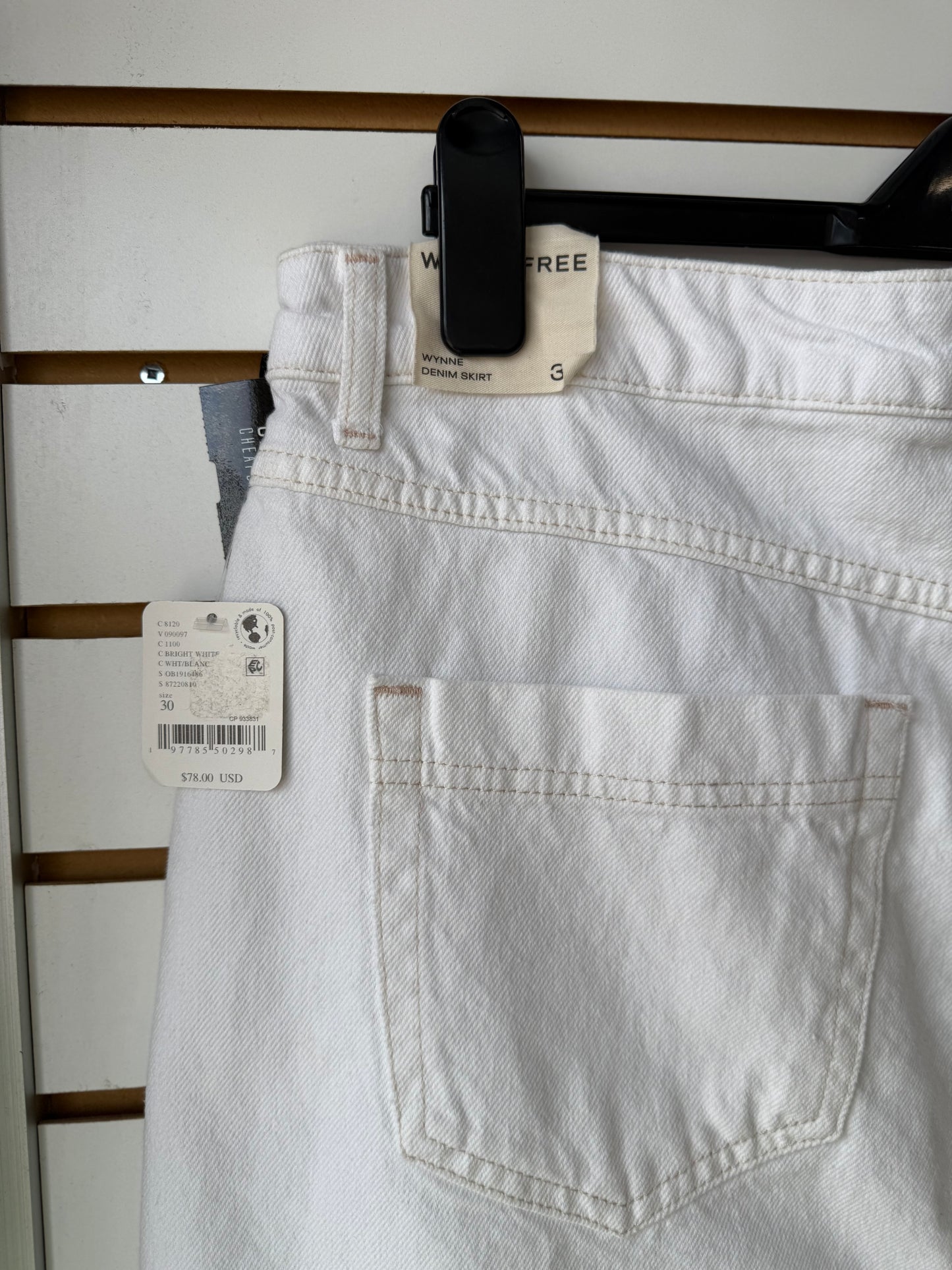 NWT Free People Wynne white skirt size 30