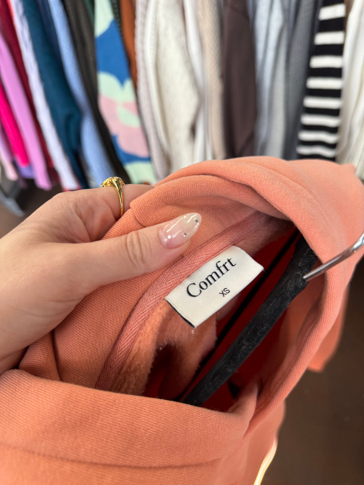 Comfrt orange hoodie size XS