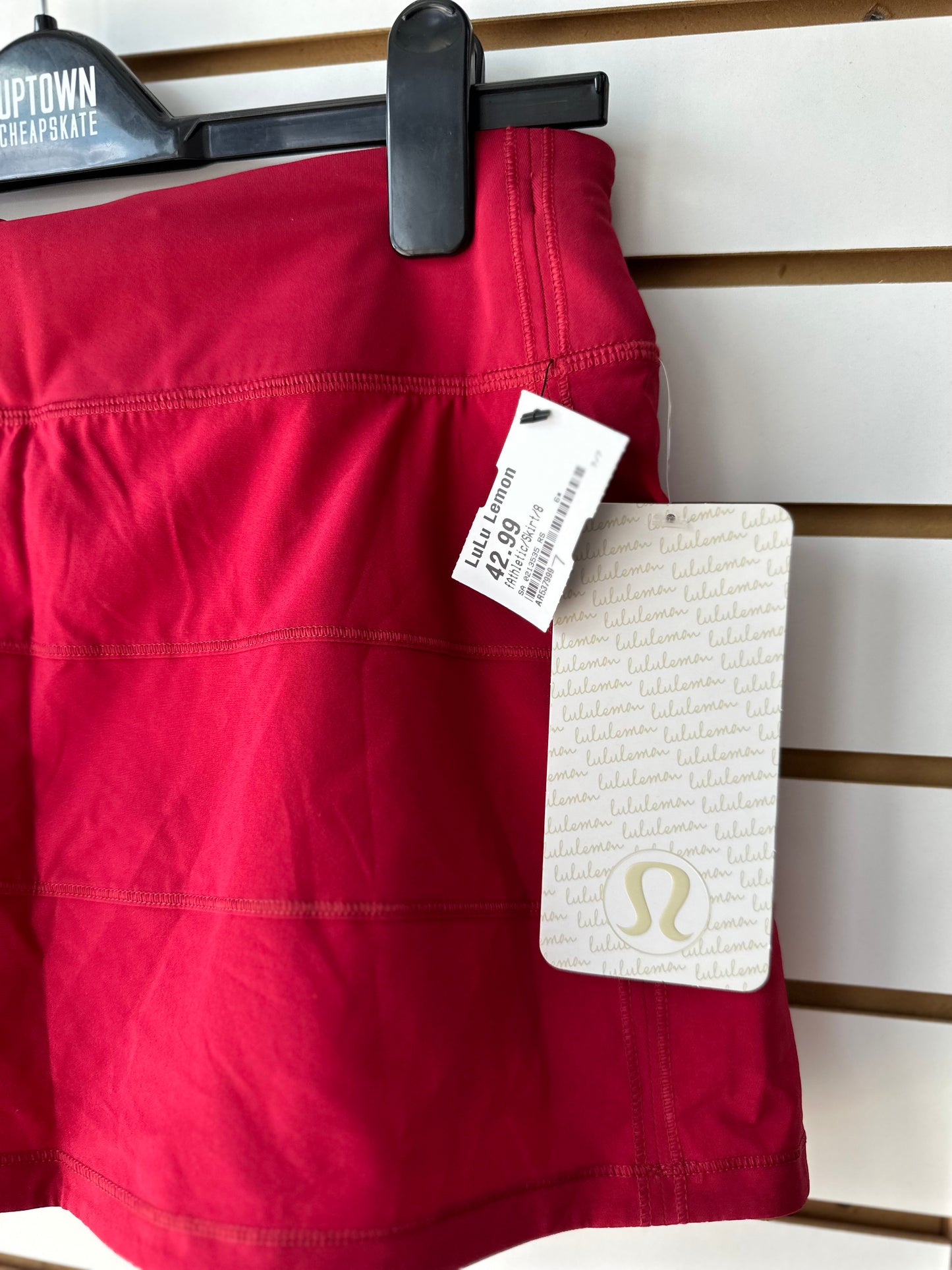 NWT Lululemon red pace rival skort size 8