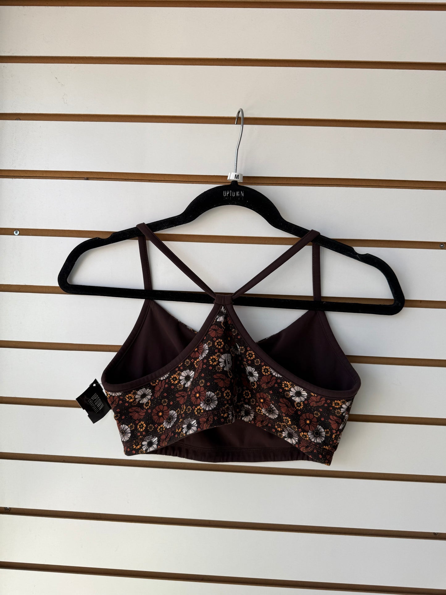 Buff Bunny brown florals sports bra size medium