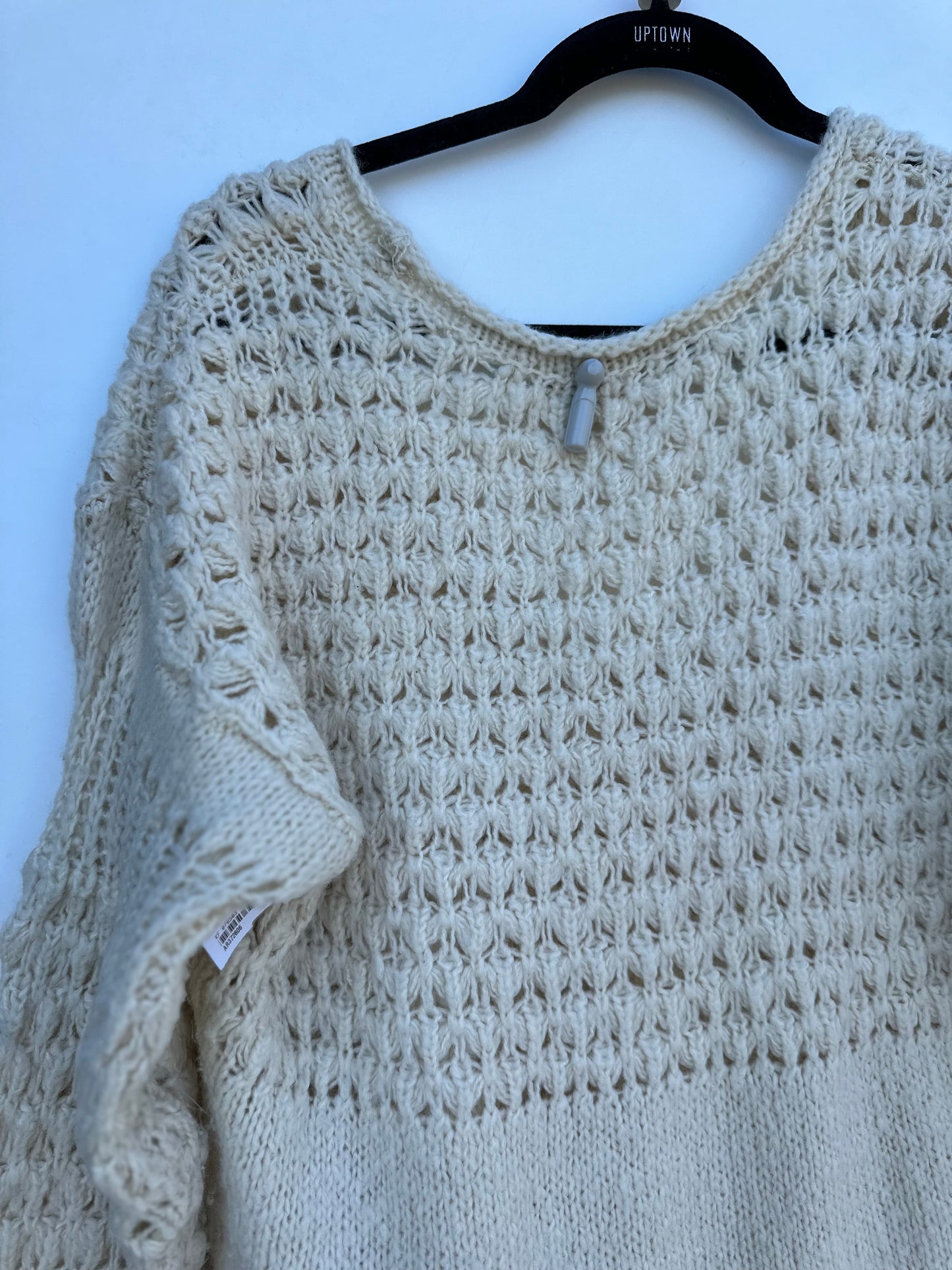 Free People oversized knit cream sweater (medium)