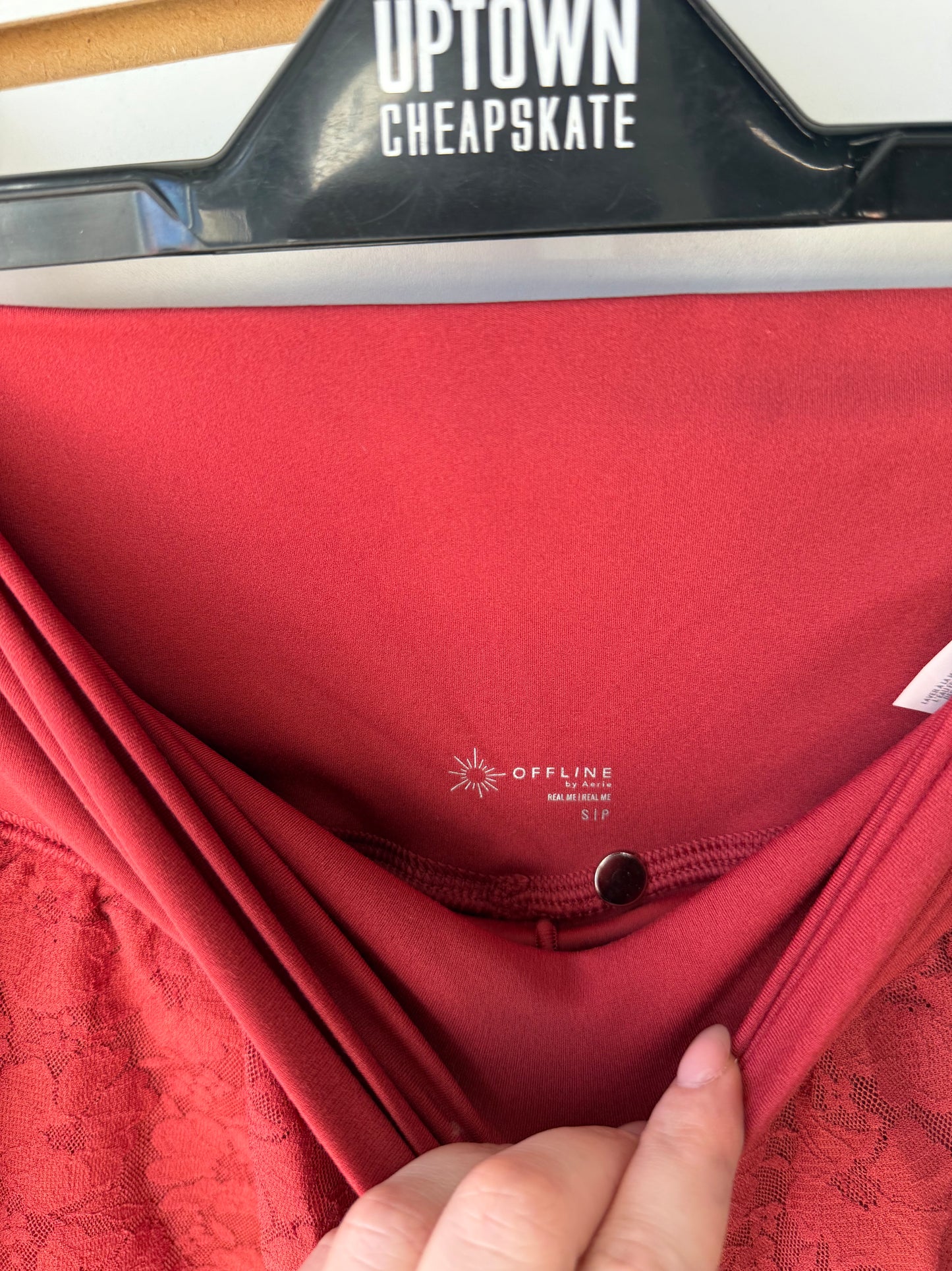 Aerie red lace shorts size small