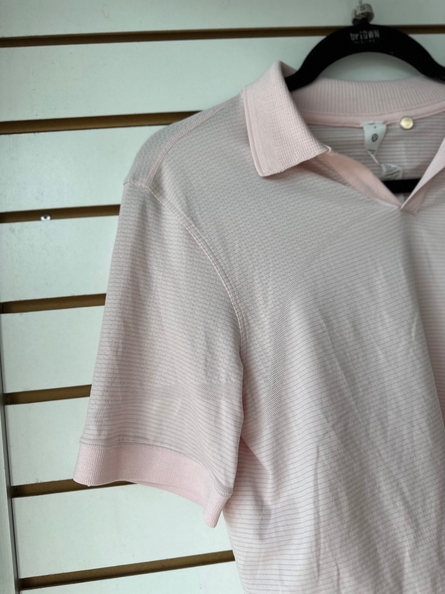 Lululemon swiftly tech cropped polo tee light pink size 4