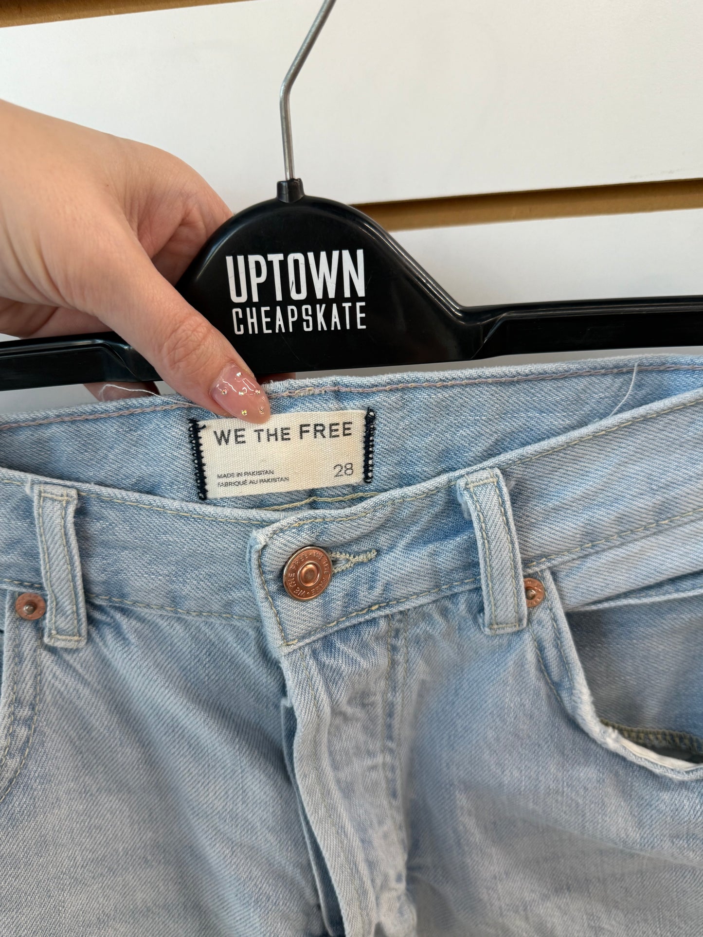 We the Free lightwash denim shorts size 28