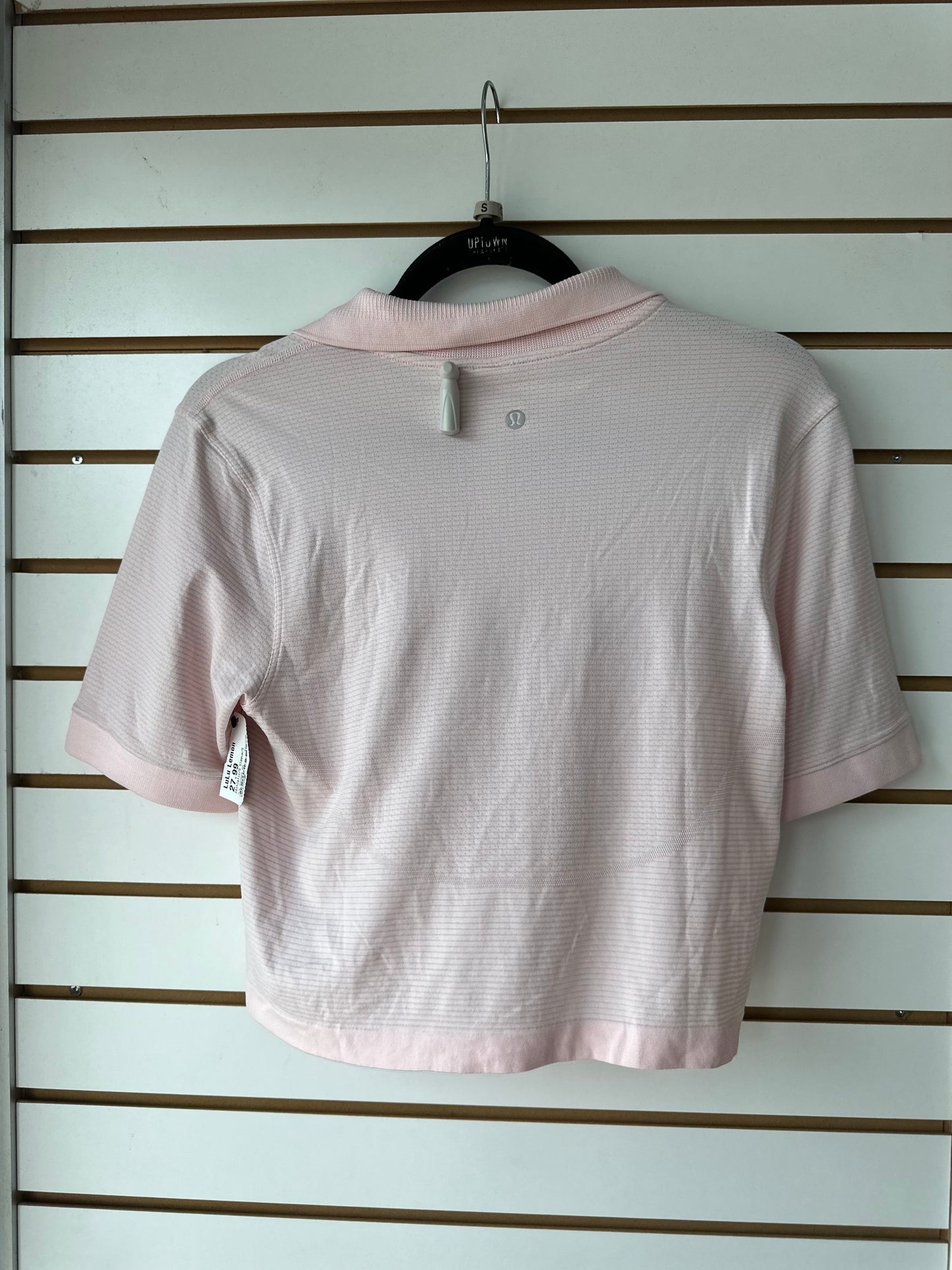 Lululemon swiftly tech cropped polo tee light pink size 4