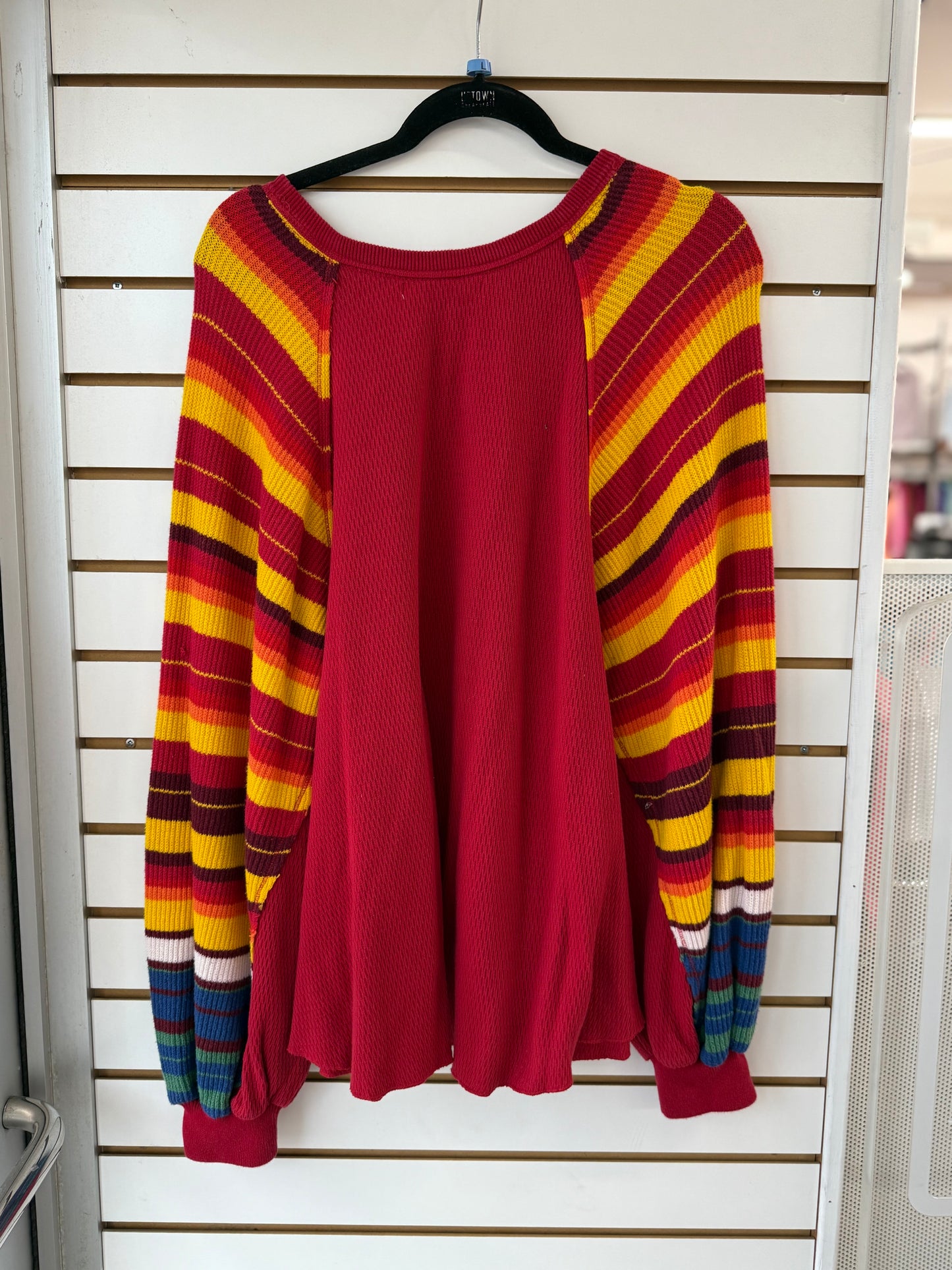 We the Free rainbow dreams striped loose fit top size large