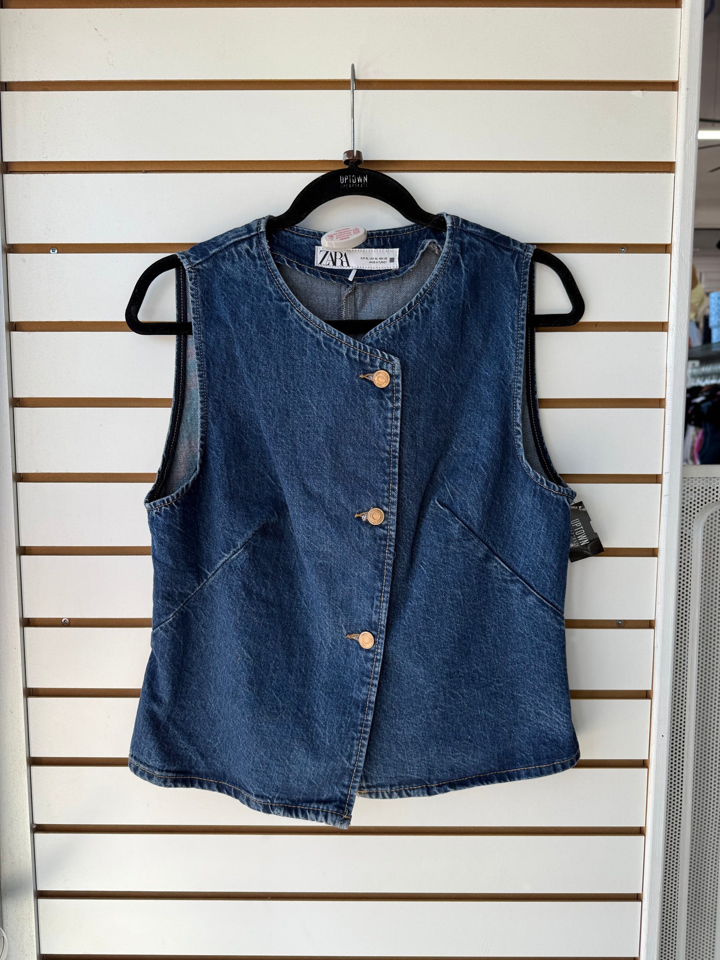 Zara denim button vest size XL