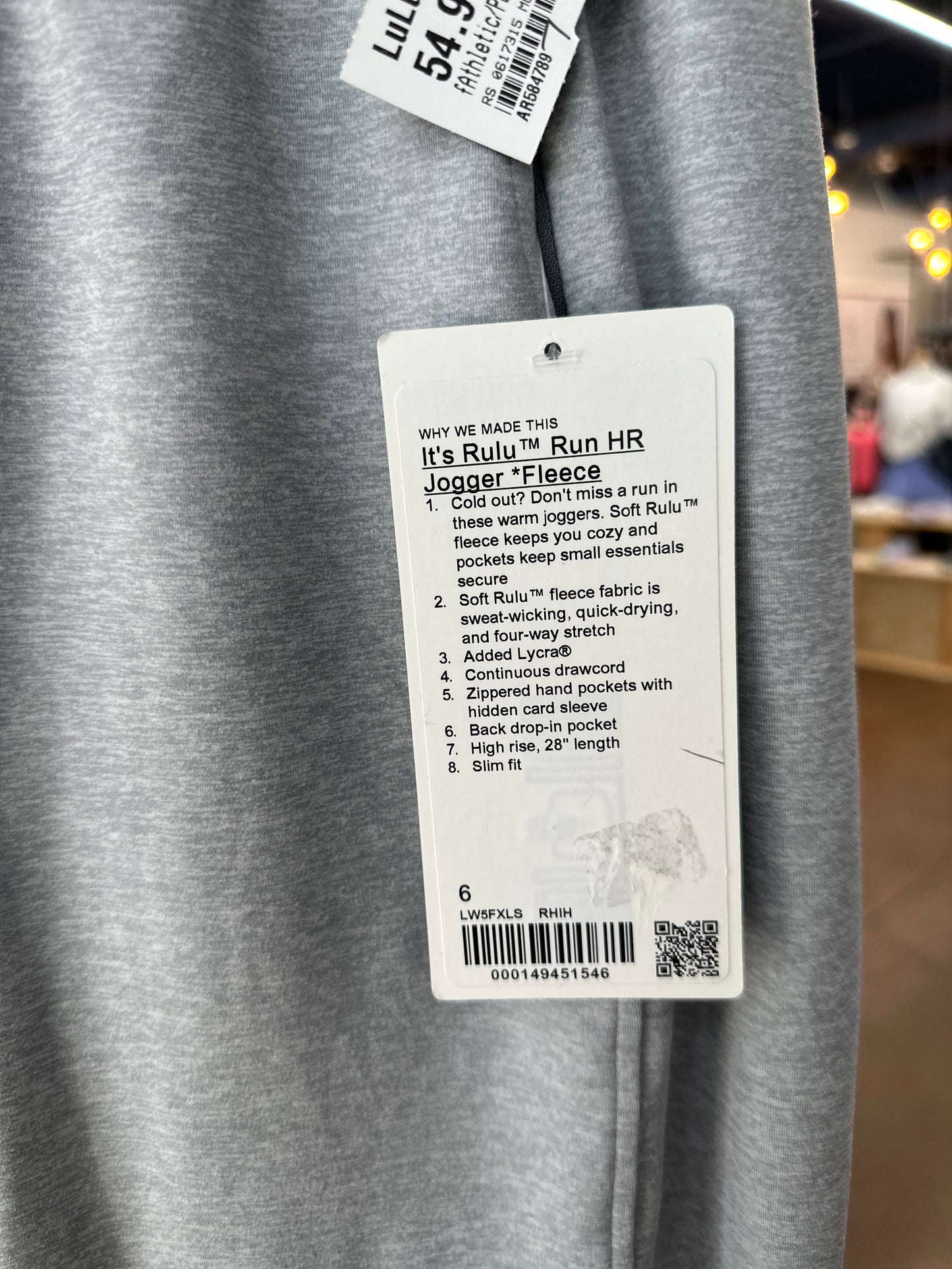 NWT Lululemon It’s Rulu Run HR Jogger Fleece sz 6 gray