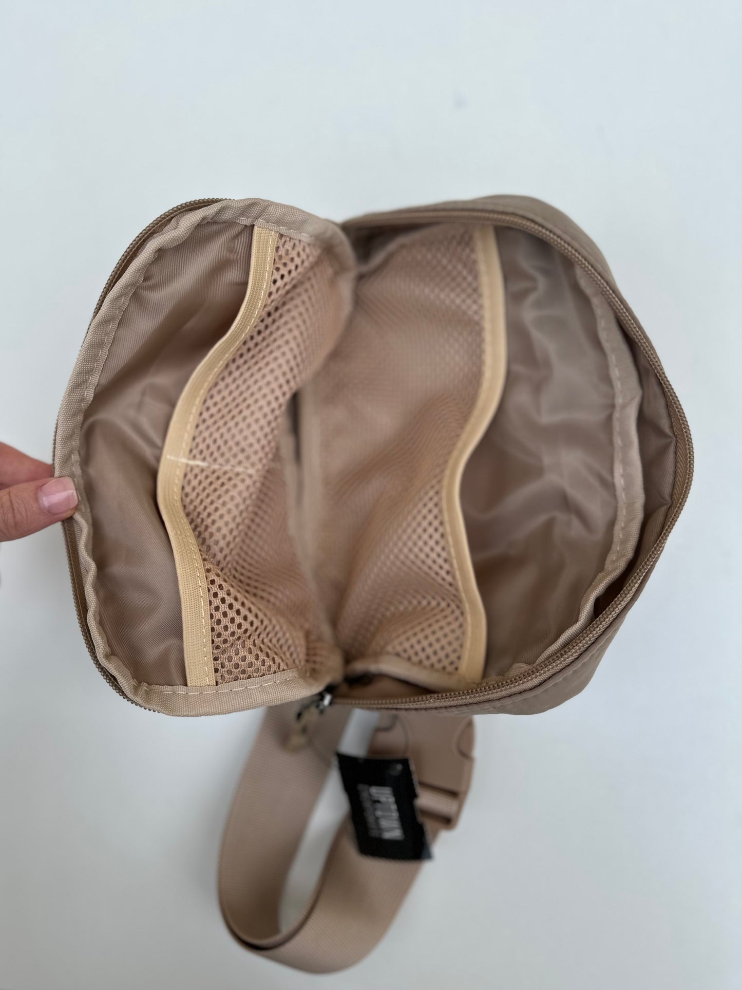 Tan/beige belt bag