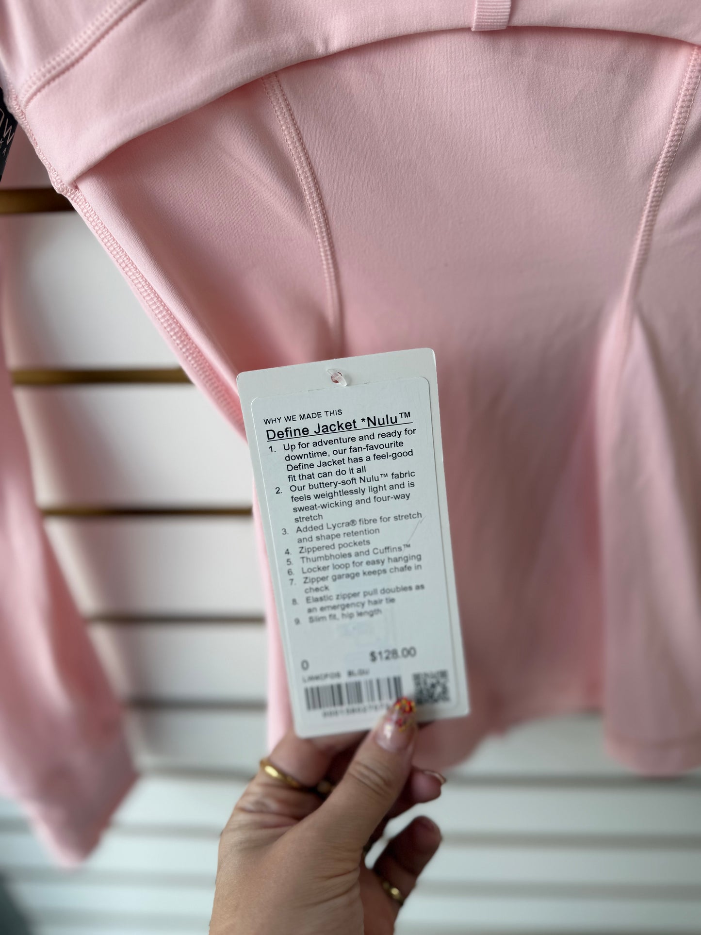NWT Lululemon define jacket strawberry milkshake size 0