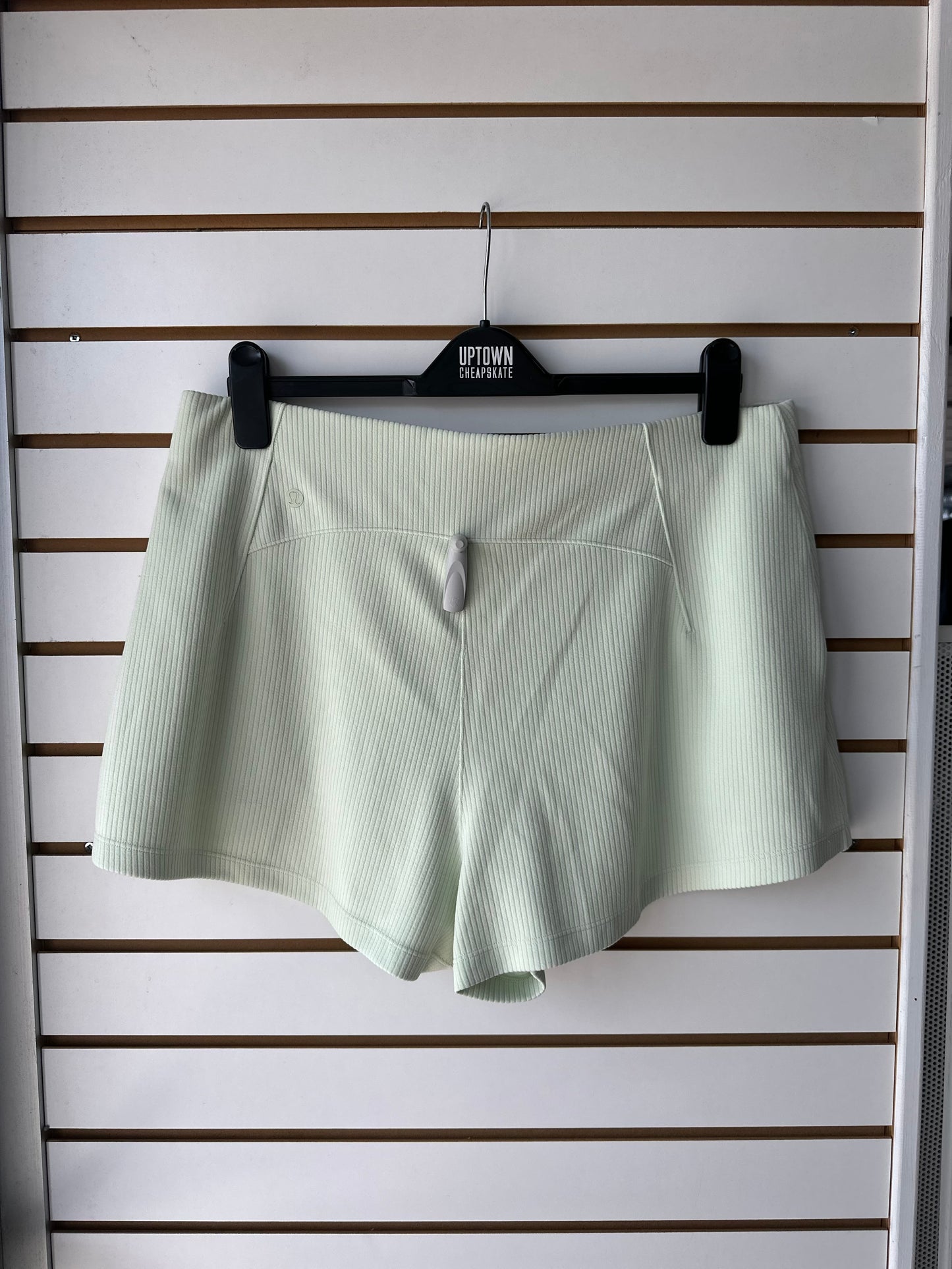Lululemon sz 14 softstreme ribbed high rise pale green shorts