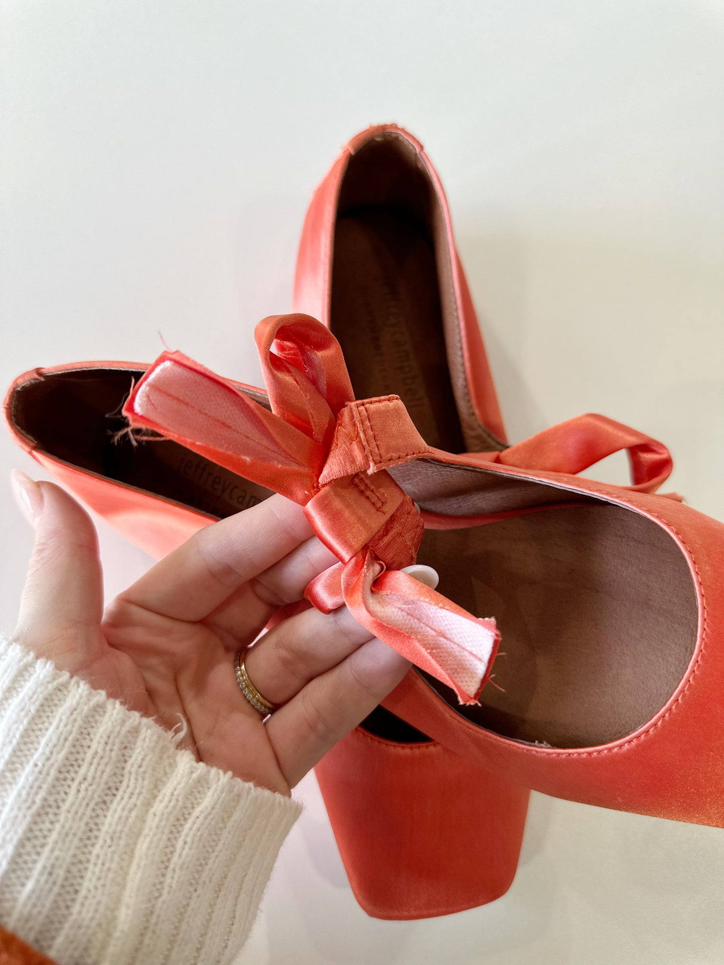 Anthropologie x Jeffrey Campbell Amit mary jane ballet flats in dark orange/red (women’s 7)