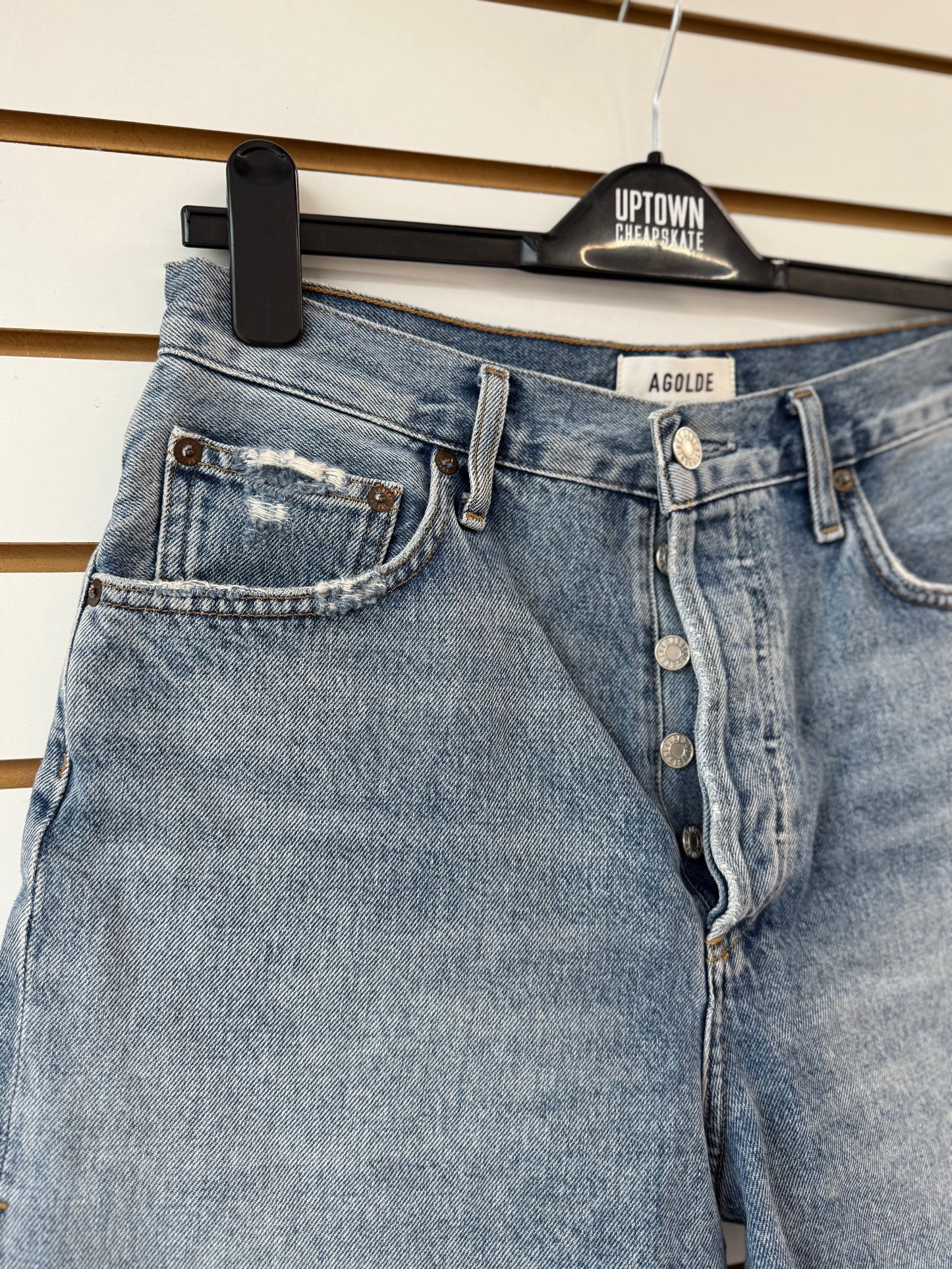 Agolde Dee high rise denim shorts size 28
