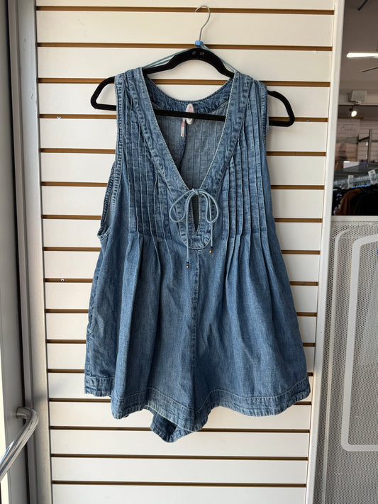 Free People Webster denim romper size large