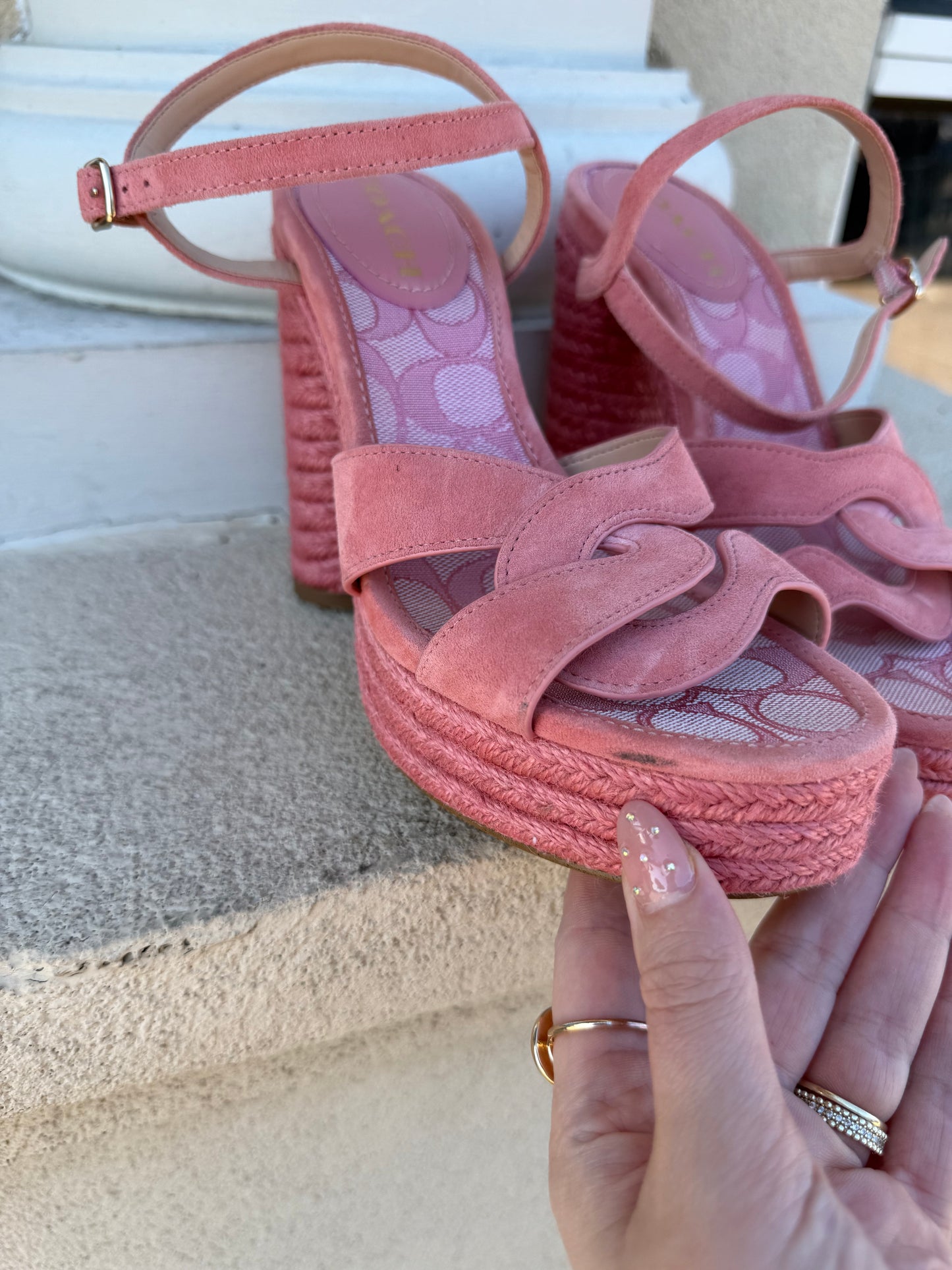 Coach pink Talina heel sandal size 7