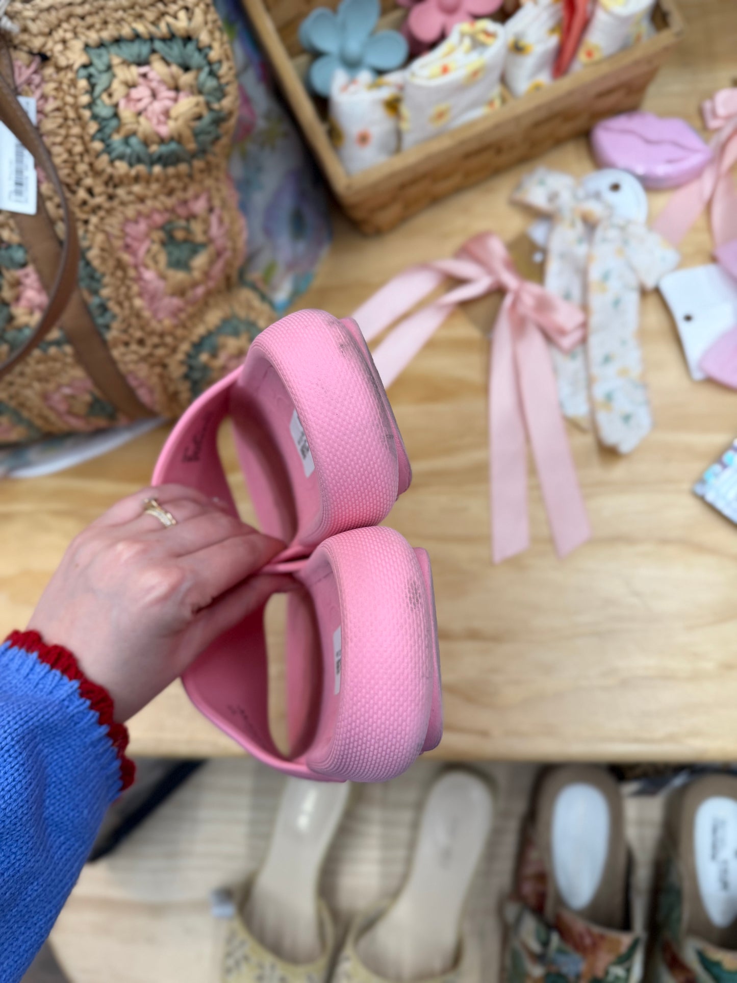 Coach Pink rubber slides size 8 RESERVED