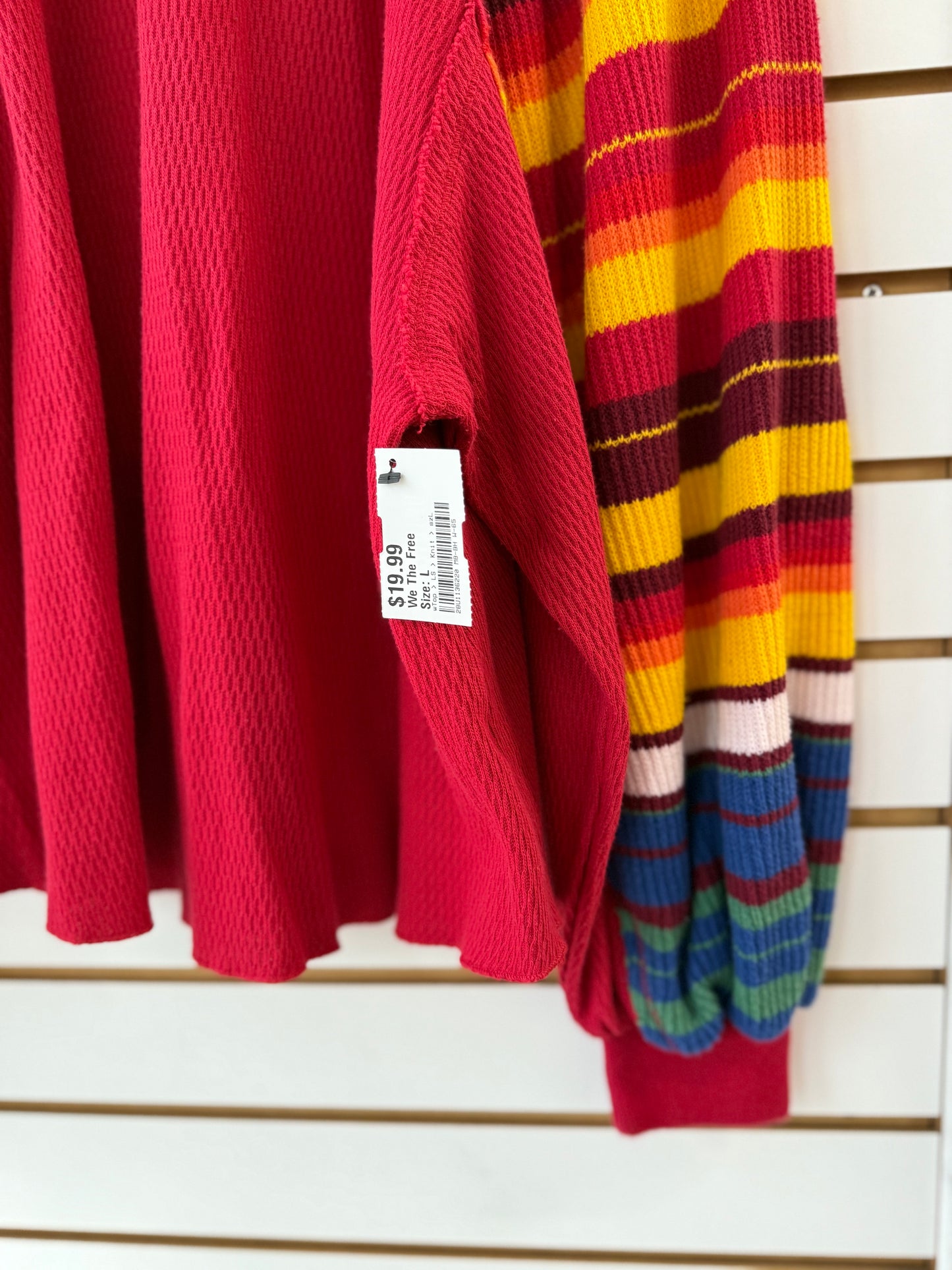 We the Free rainbow dreams striped loose fit top size large