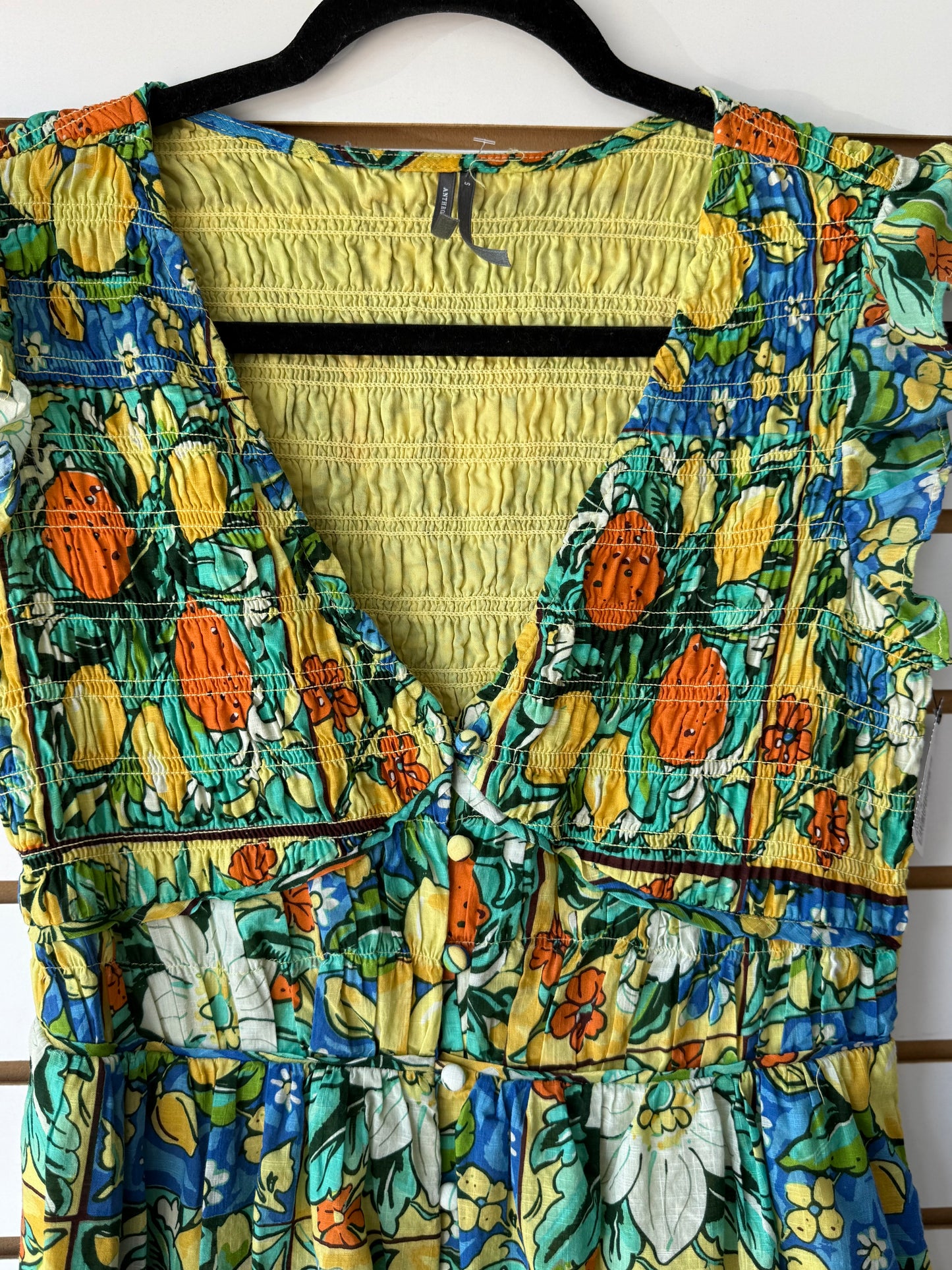 Anthropologie Peregrine Flutter Sleeve Maxi Dress size small