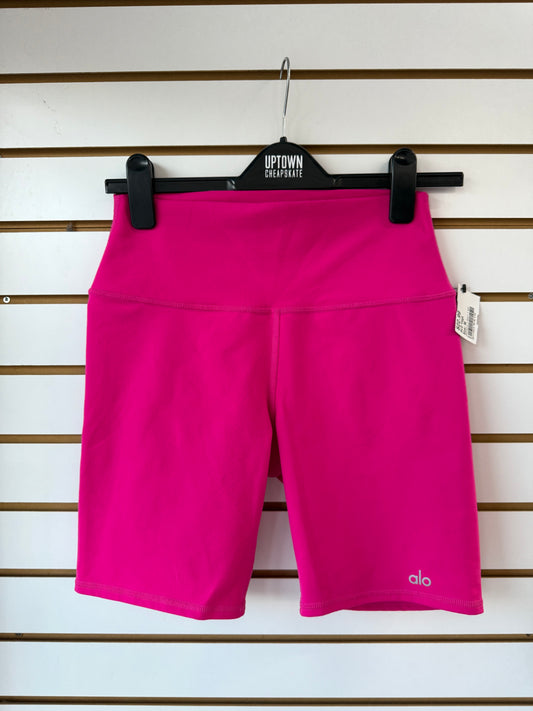 ALO Yoga hot pink biker shorts size medium (tiny mark on back, see photos)