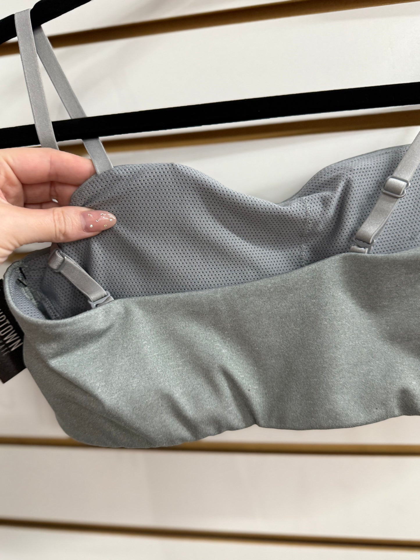 Nike gray padded logo sports bra size medium