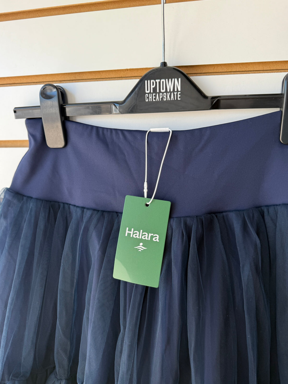 NWT Halara navy tulle skirt w/ shorts size medium