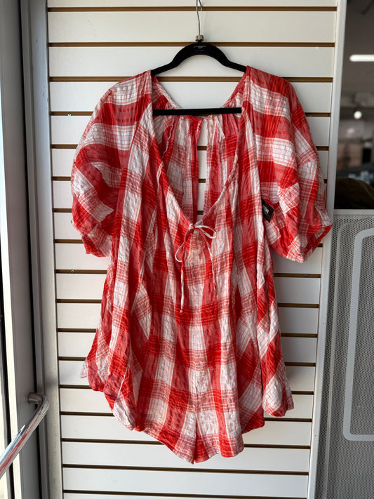 Free People bop around plaid romper size small