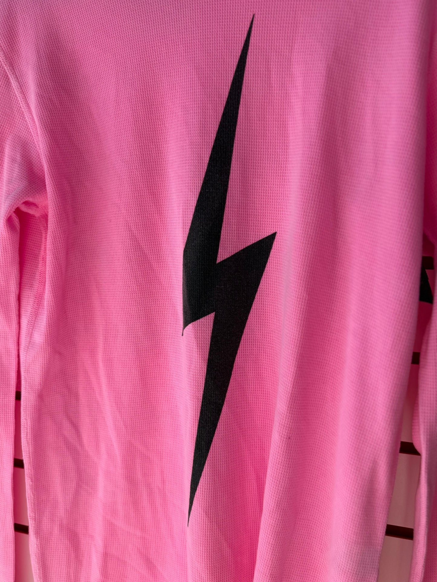 Aviator Nation pink lightning bolt thermal size large