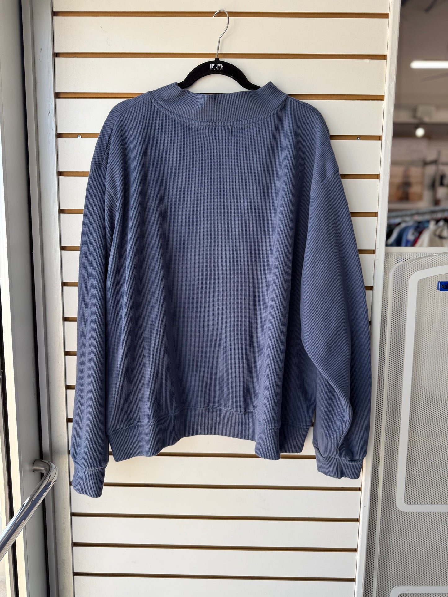 PARKE blue waffle knit mock neck size XXL