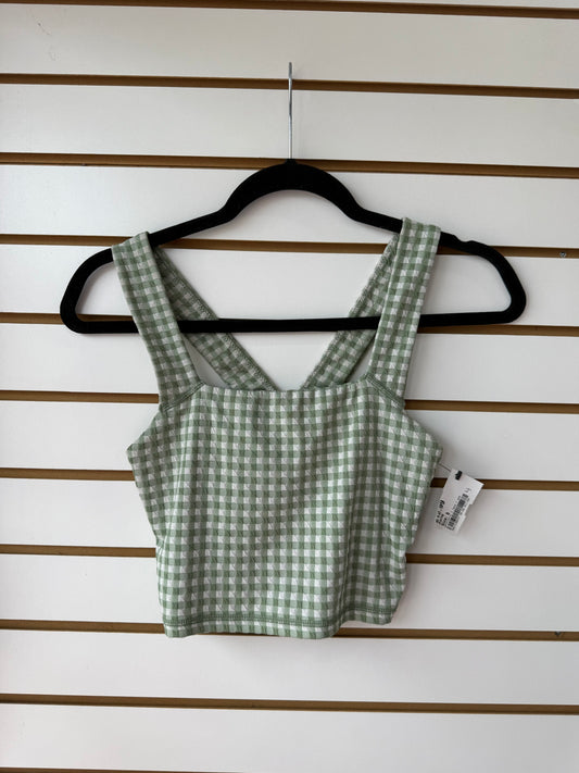 Aerie green checkered cropped tank size small